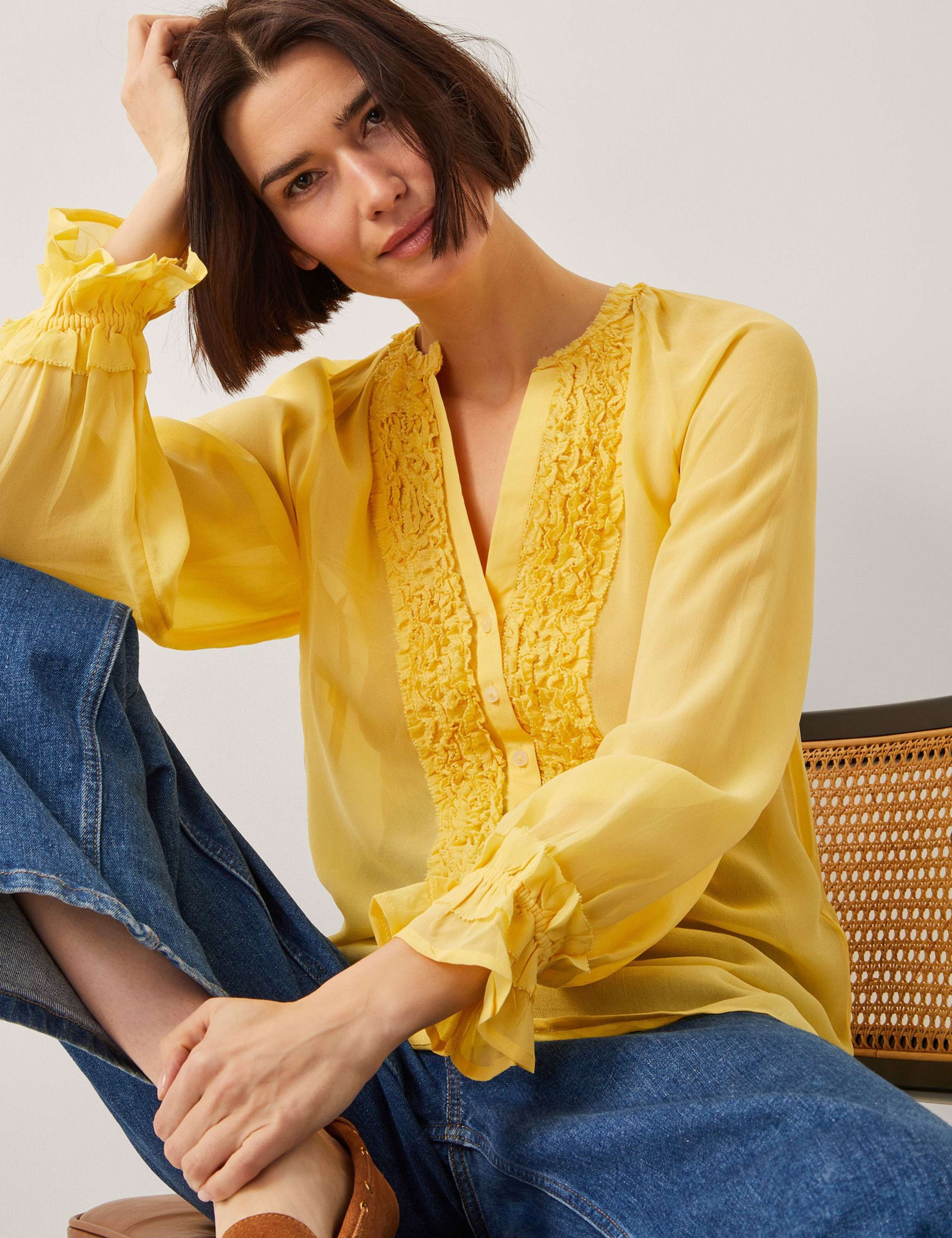 V-Neck Frill Detail Blouse 2 of 4