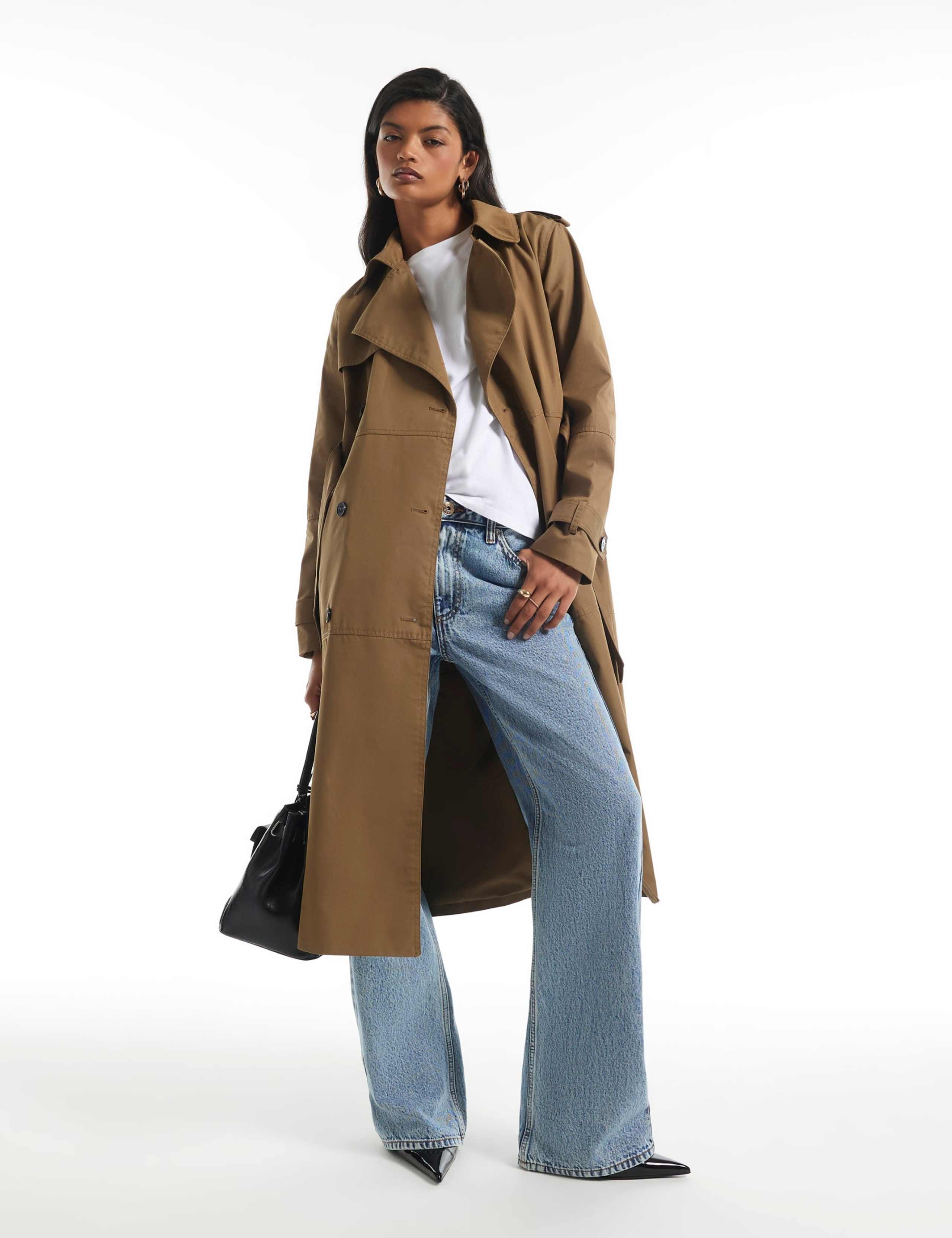 Cotton Rich High Neck Trench Coat 3 of 3
