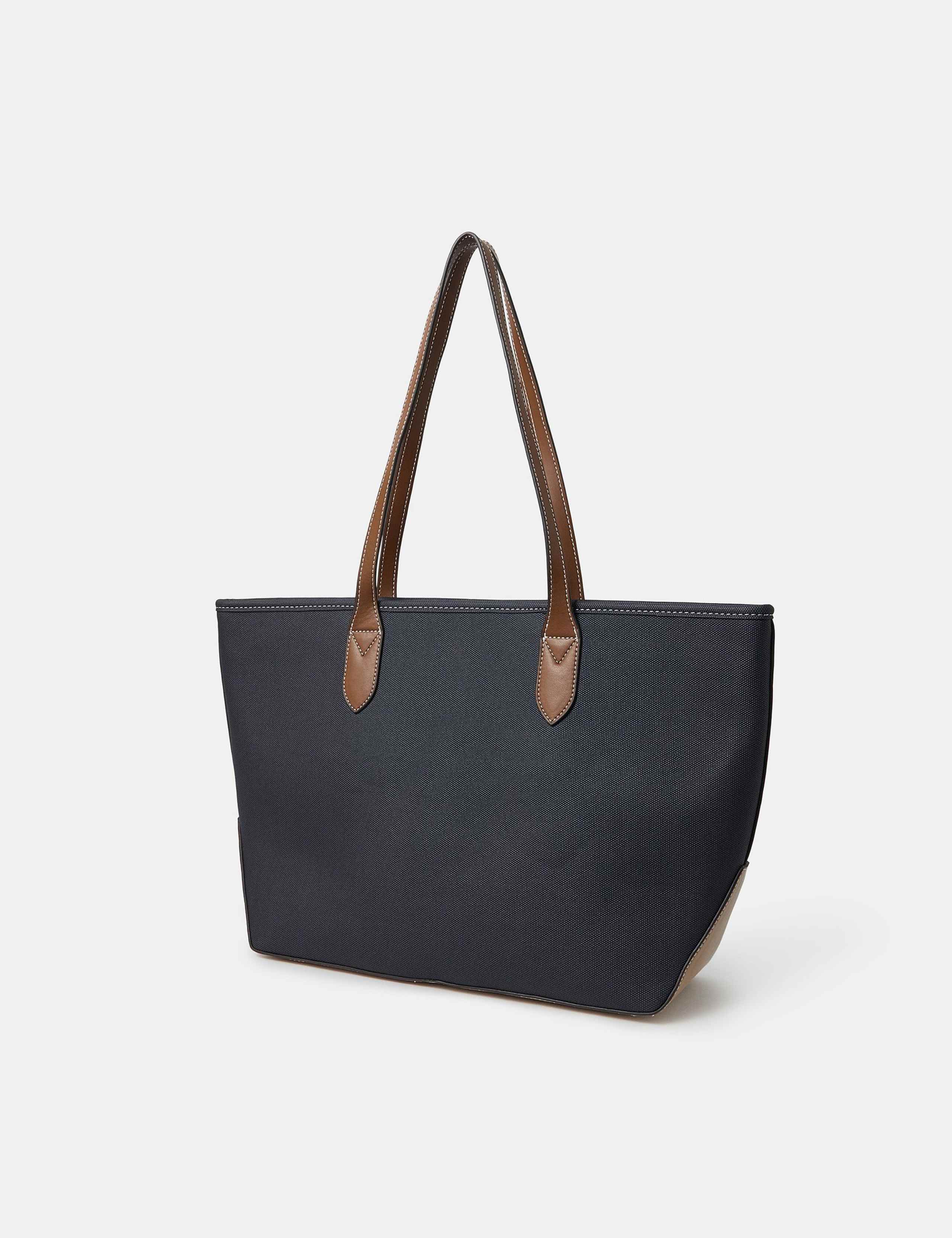 Textured Contrast Colour Zip Top Tote Bag 2 of 4