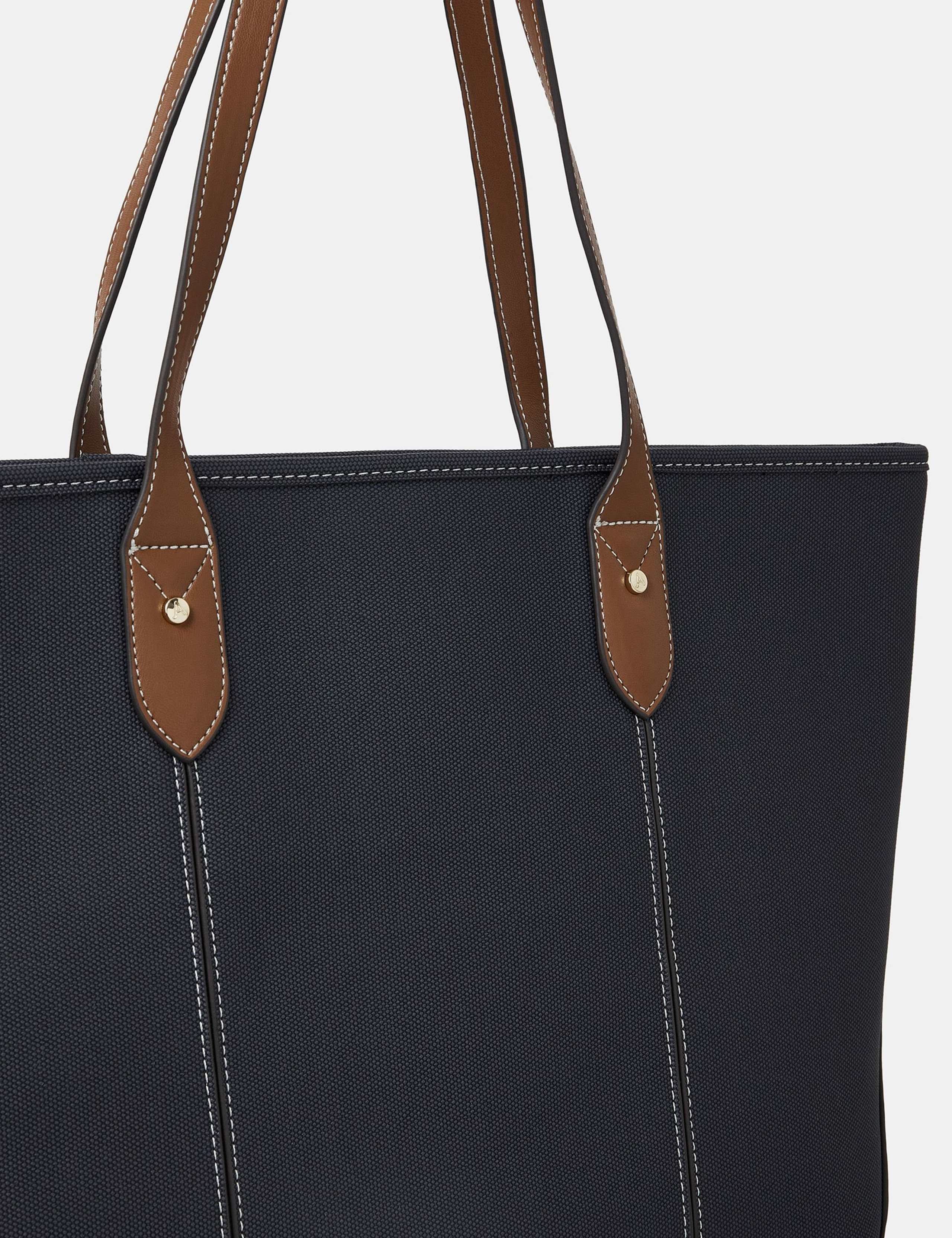 Textured Contrast Colour Zip Top Tote Bag 4 of 4