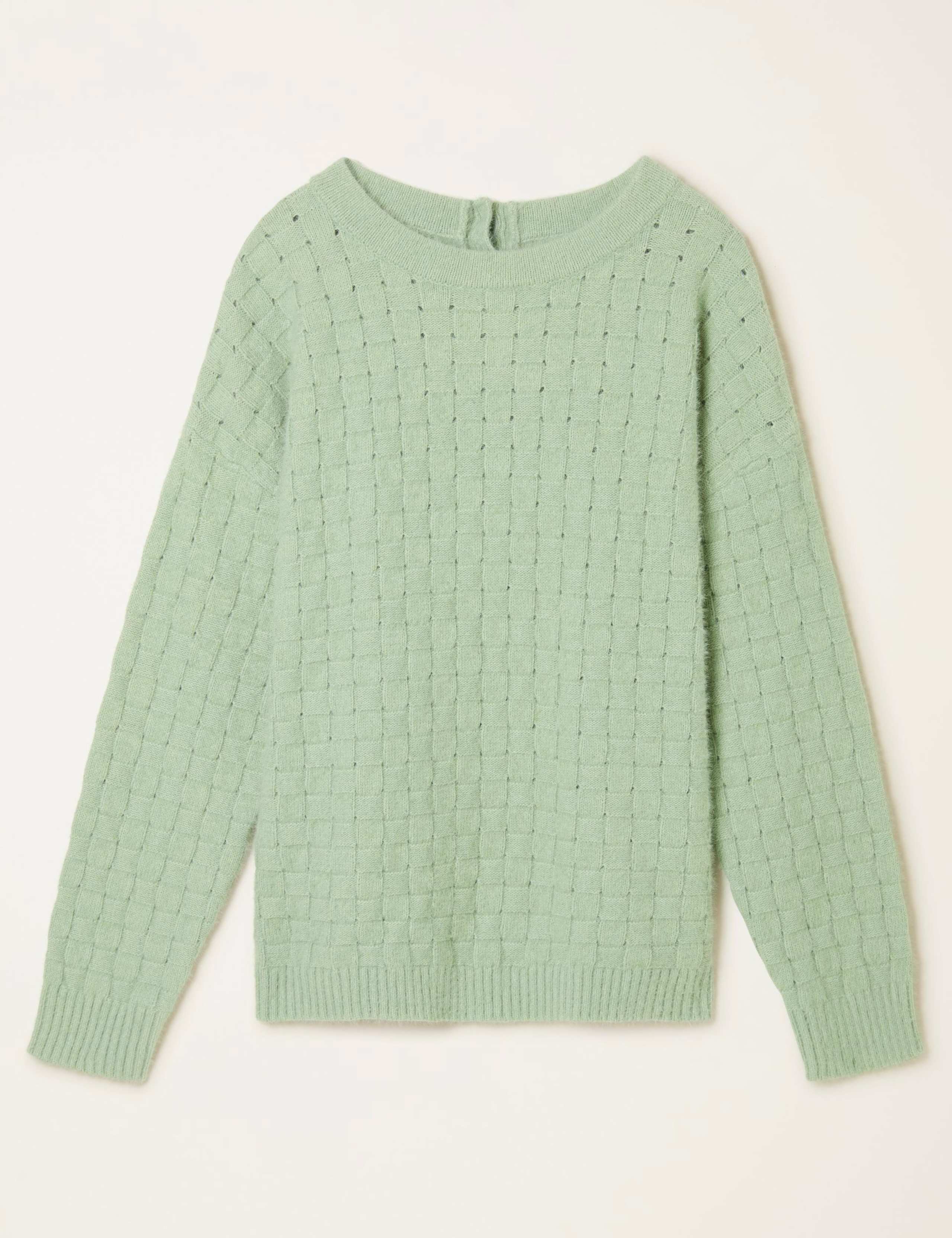 Cotton Rich Textured Crew Neck Jumper 2 of 6
