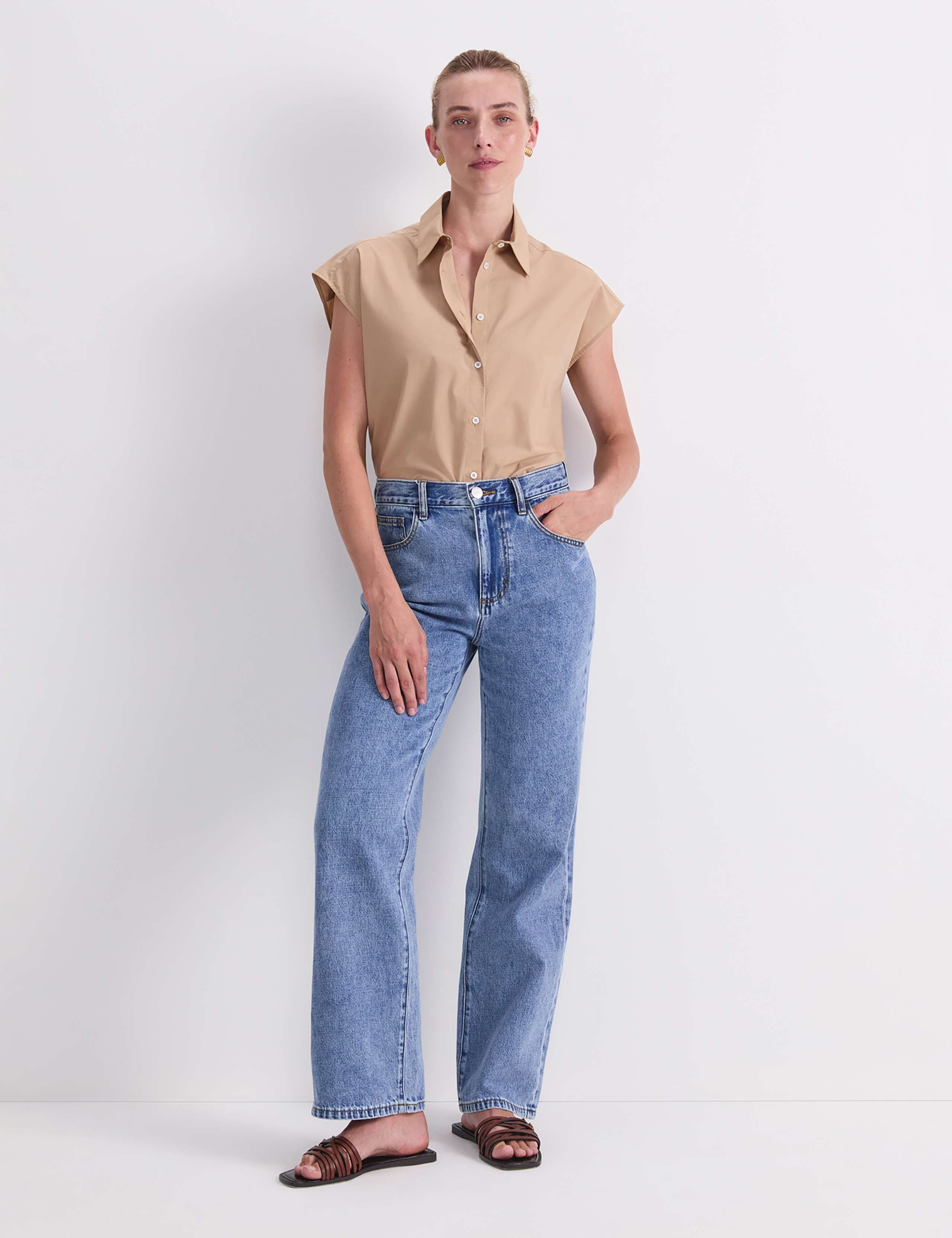 High Waisted Straight Leg Jeans 2 of 6