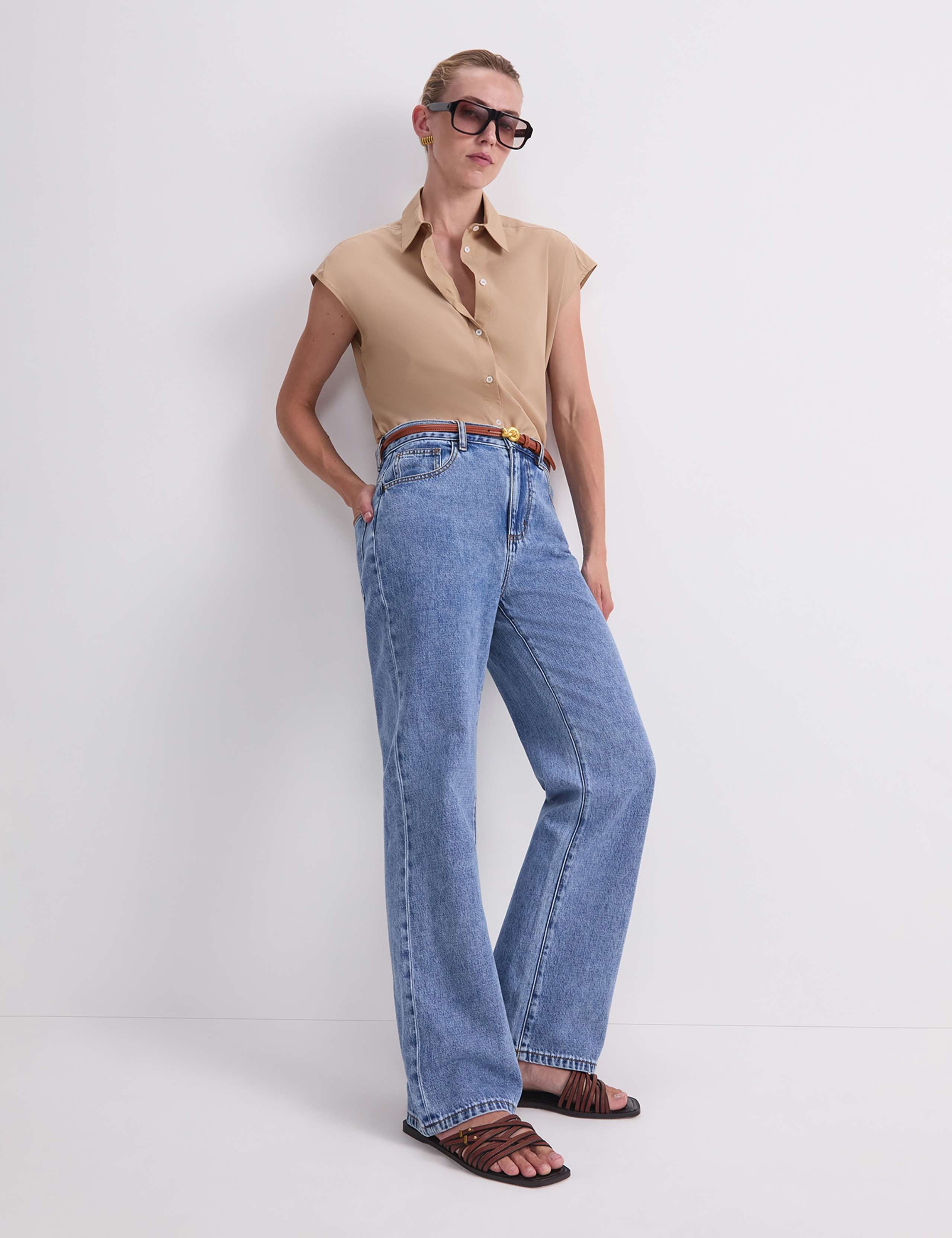 High Waisted Straight Leg Jeans 4 of 6