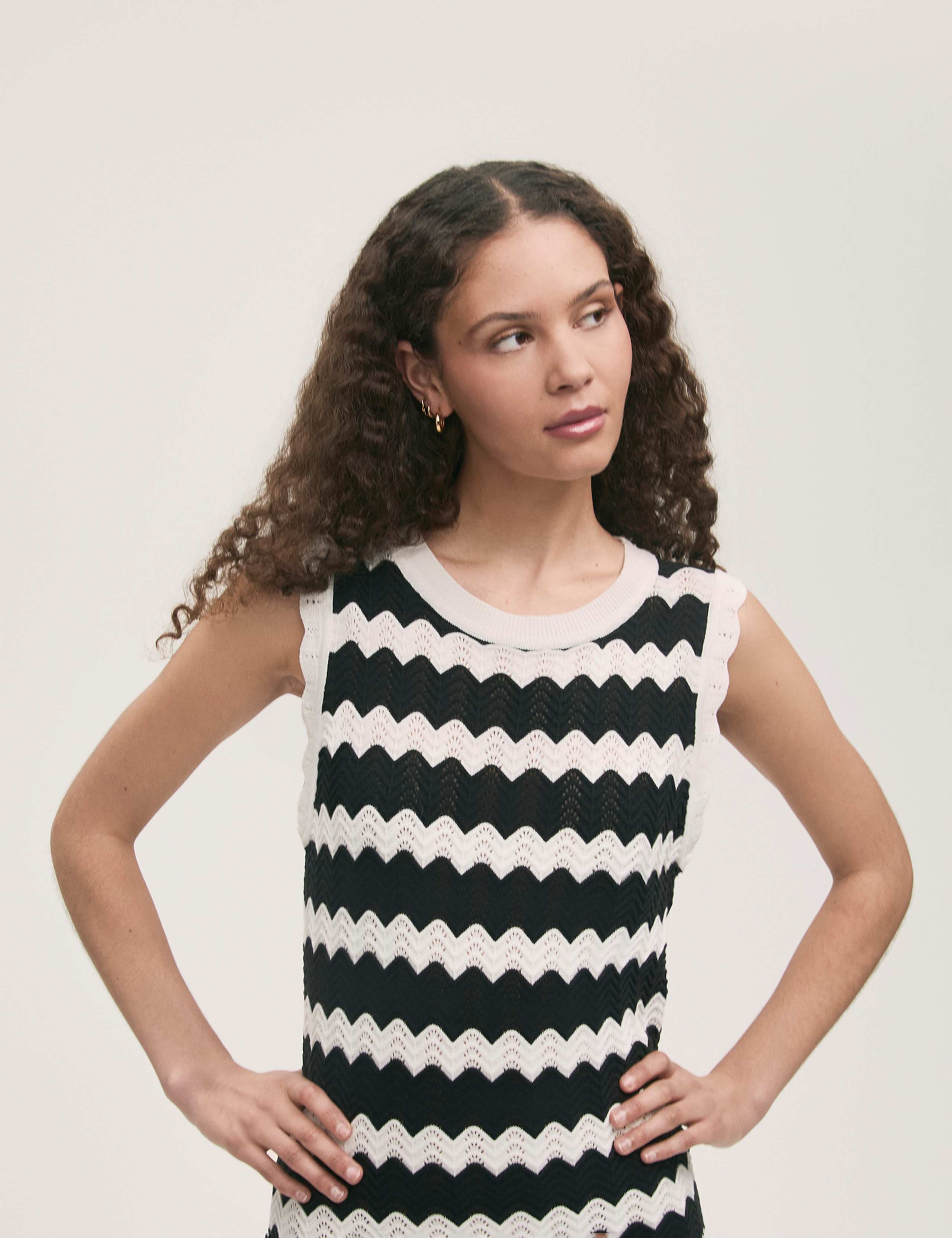 Pure Cotton Knitted Striped Beach Dress 4 of 4