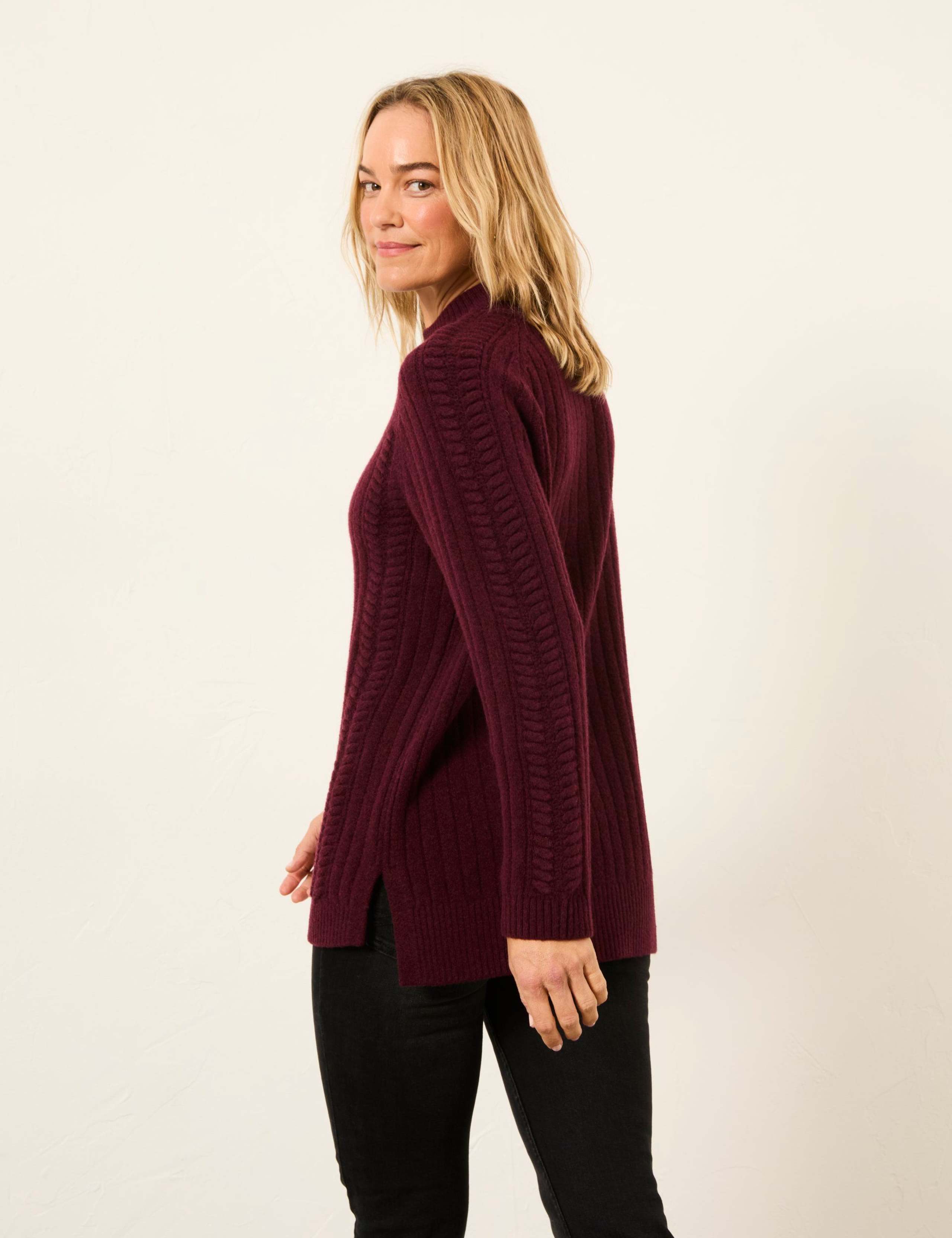 Wool Blend Ribbed Crew Neck Jumper 4 of 6