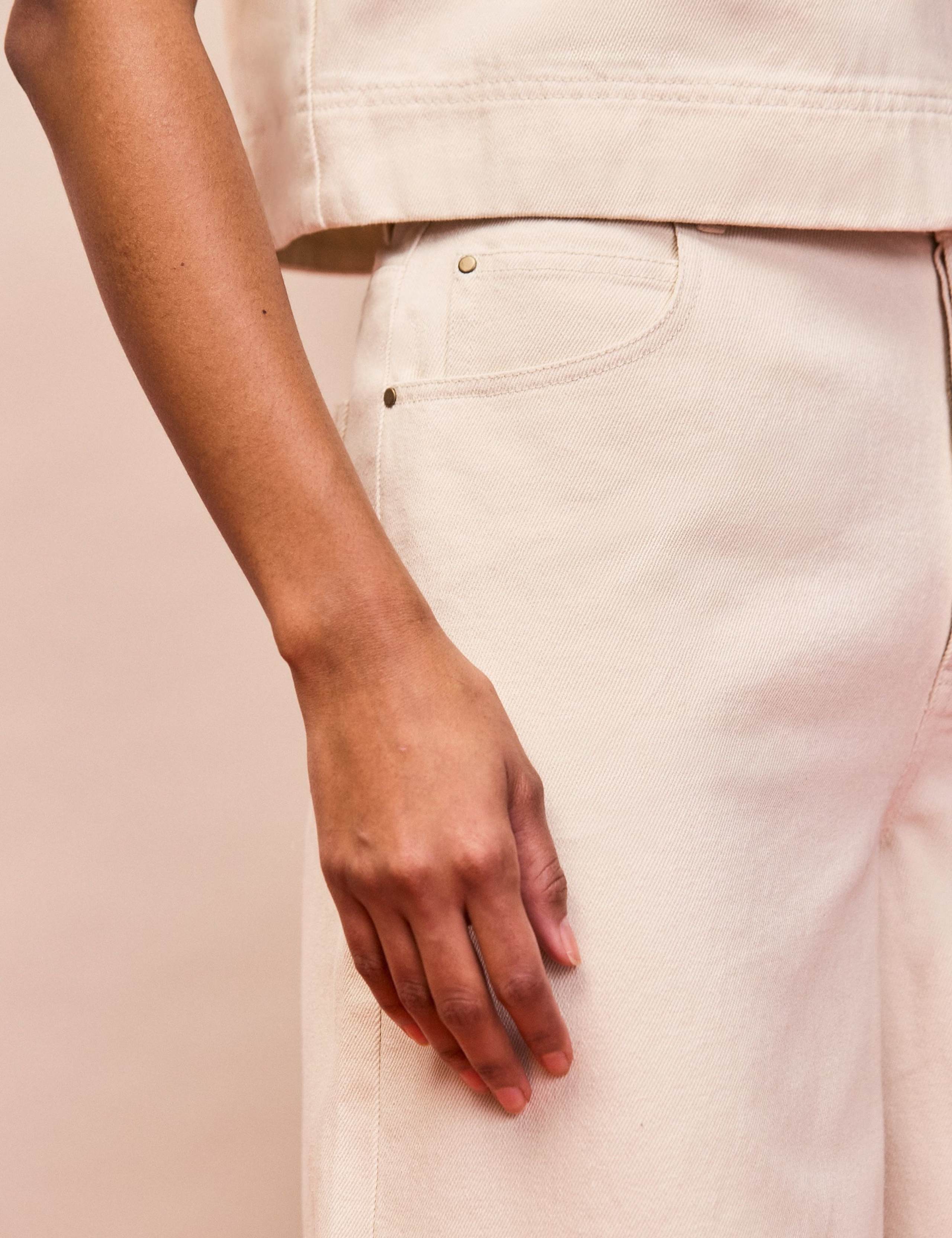 Pure Cotton Twill Wide Leg Jeans 4 of 4