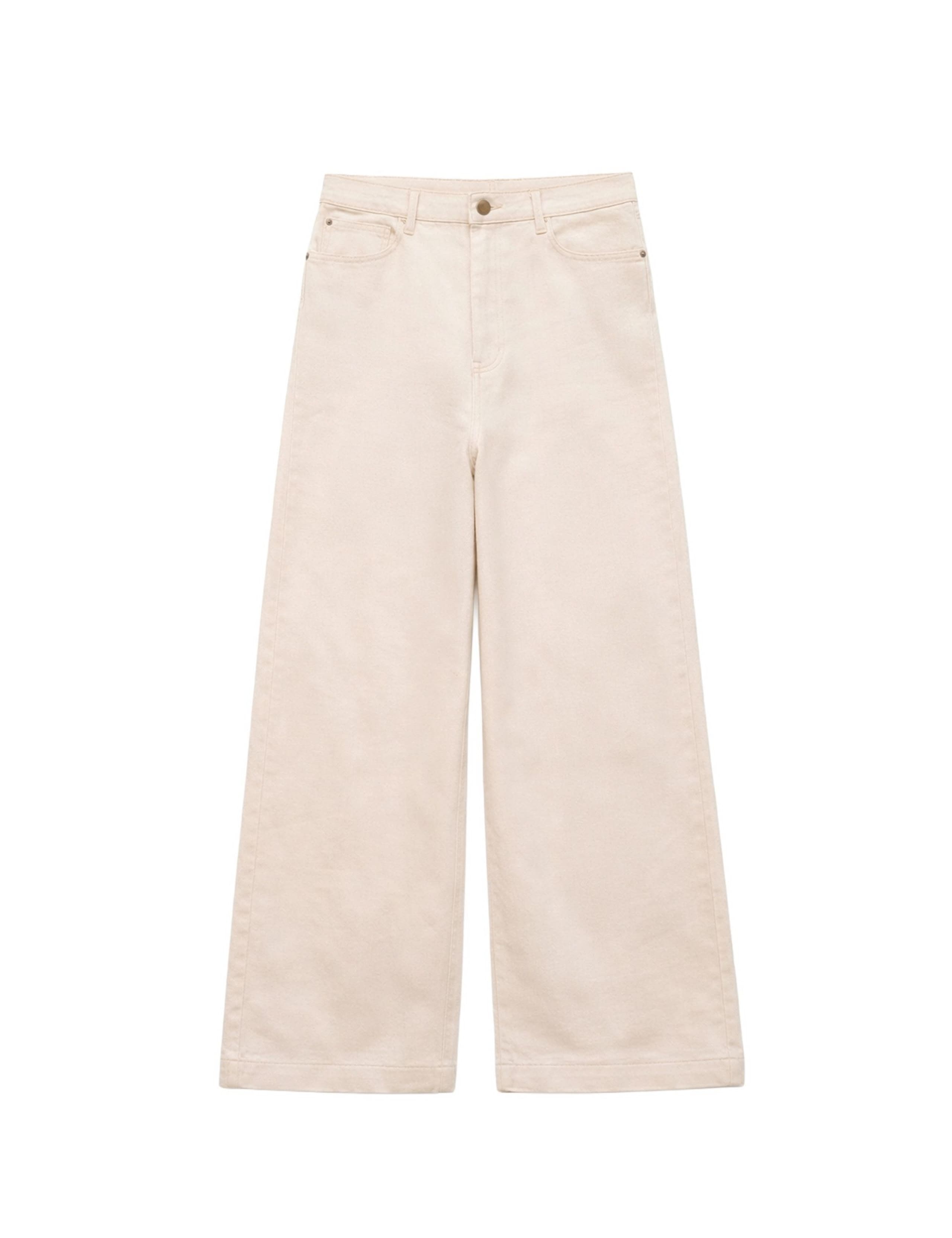 Pure Cotton Twill Wide Leg Jeans 2 of 4