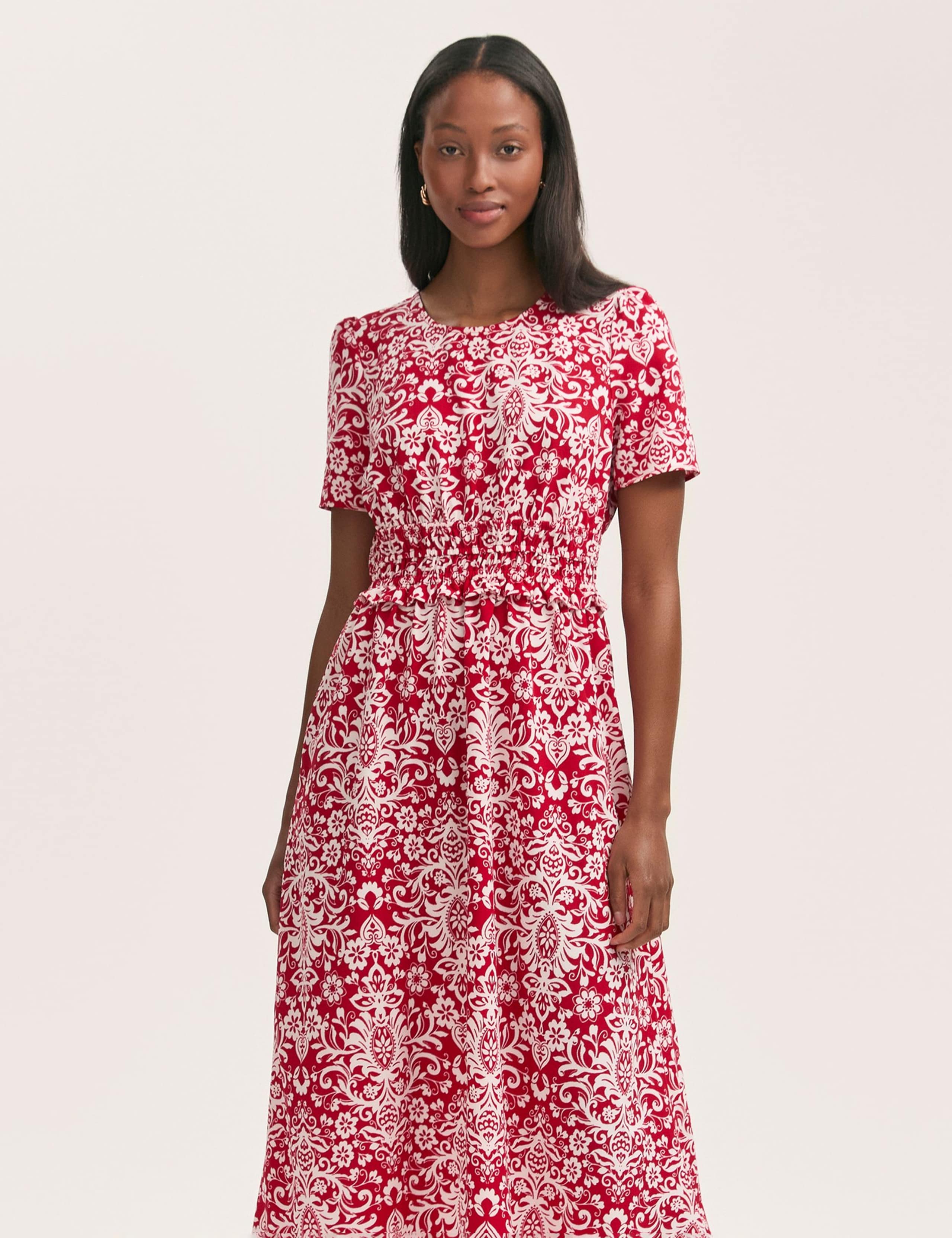 Crepe Printed Midi Tea Dress 3 of 4