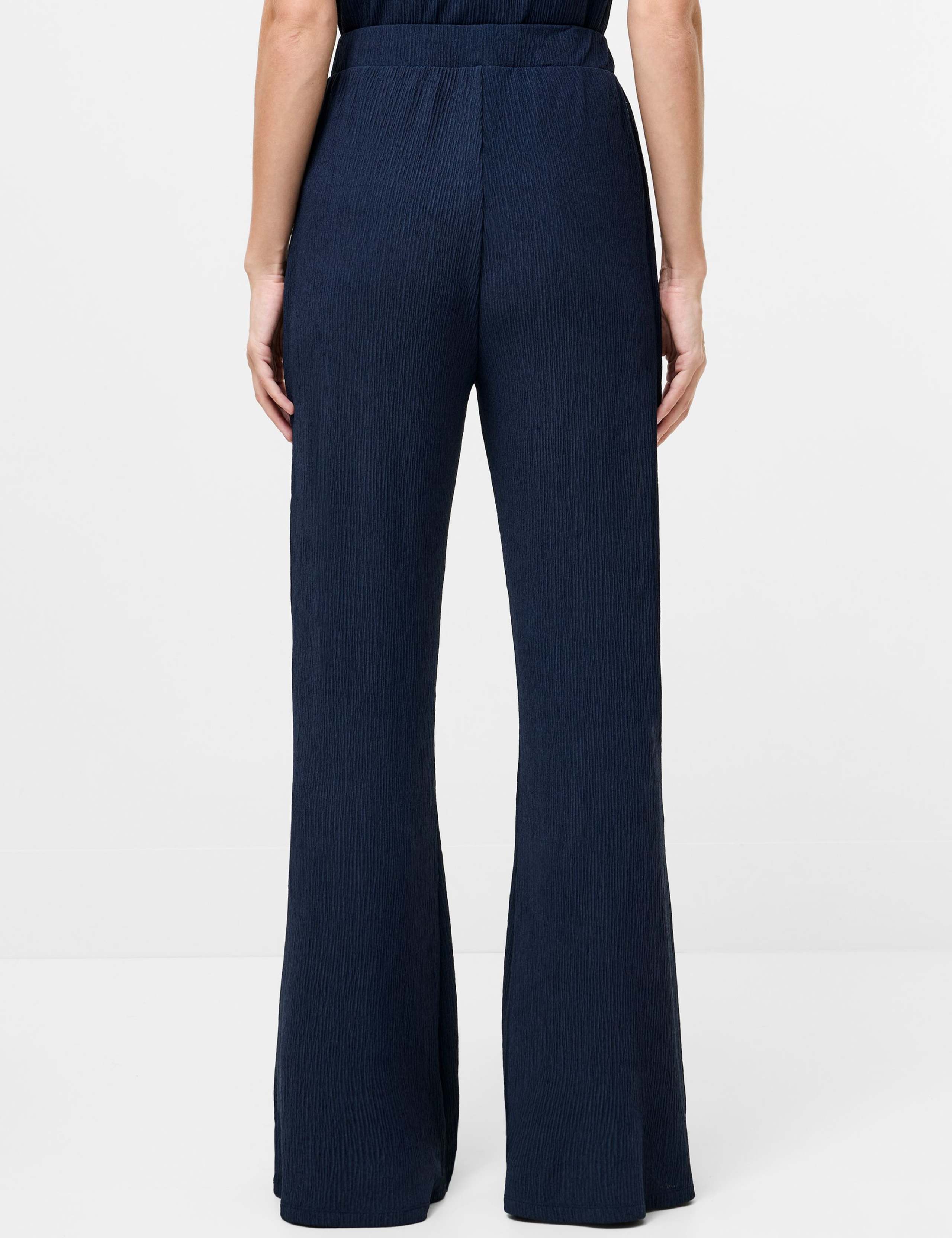 Jersey Textured Flared Trousers 3 of 3