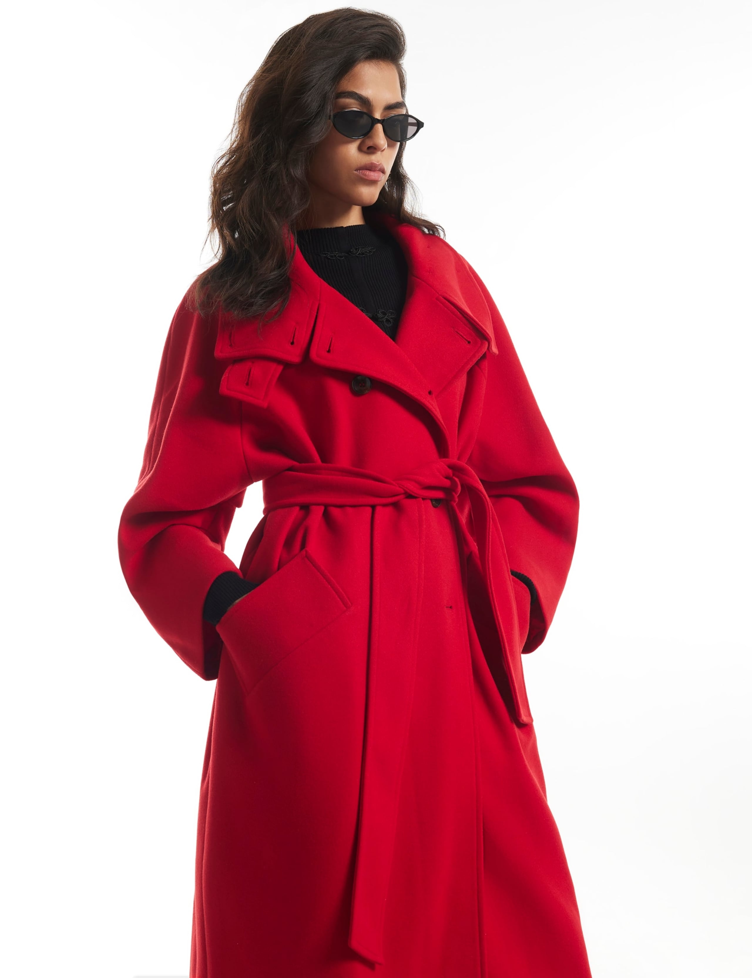 Funnel Neck Tailored Coat 4 of 6