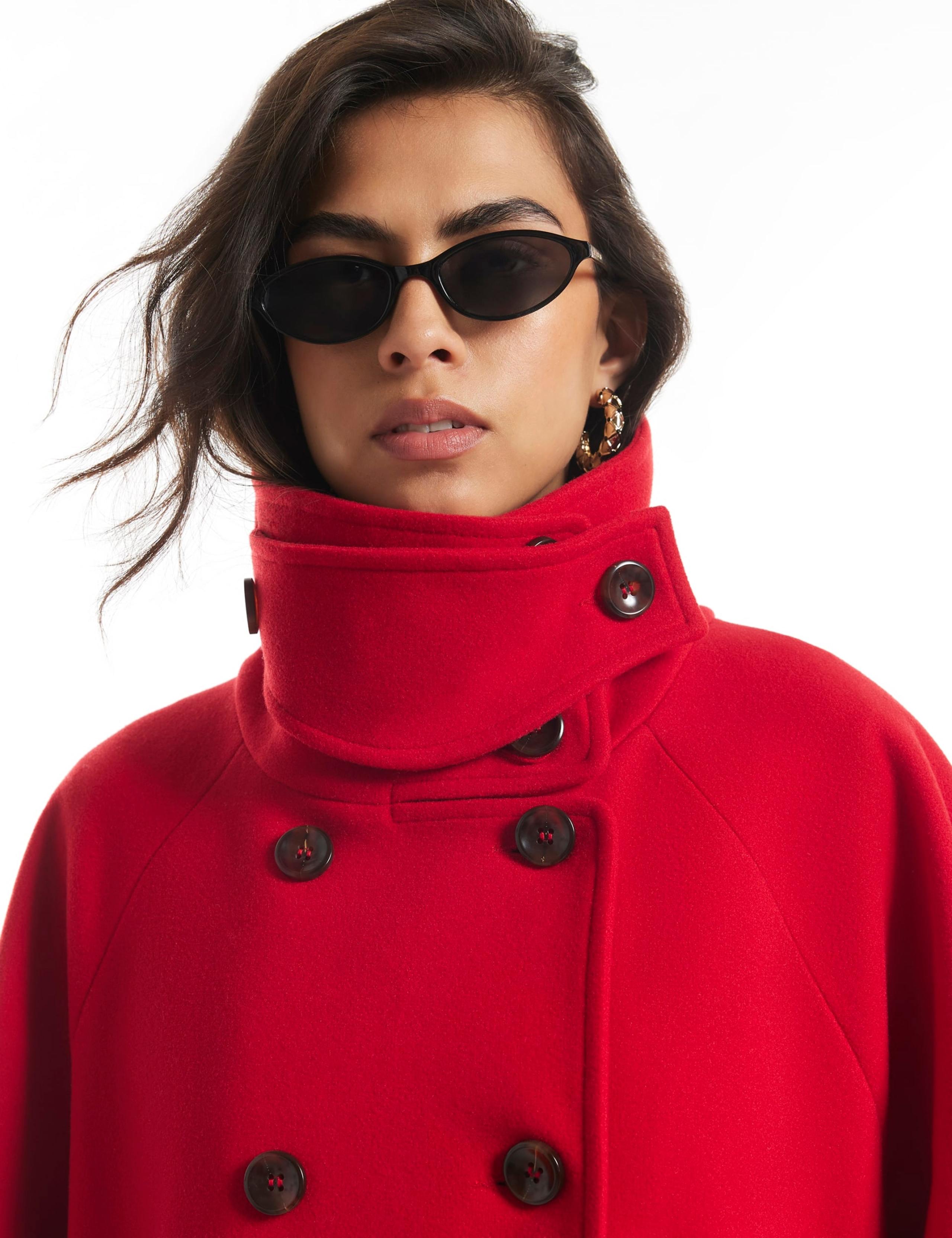 Funnel Neck Tailored Coat 5 of 6