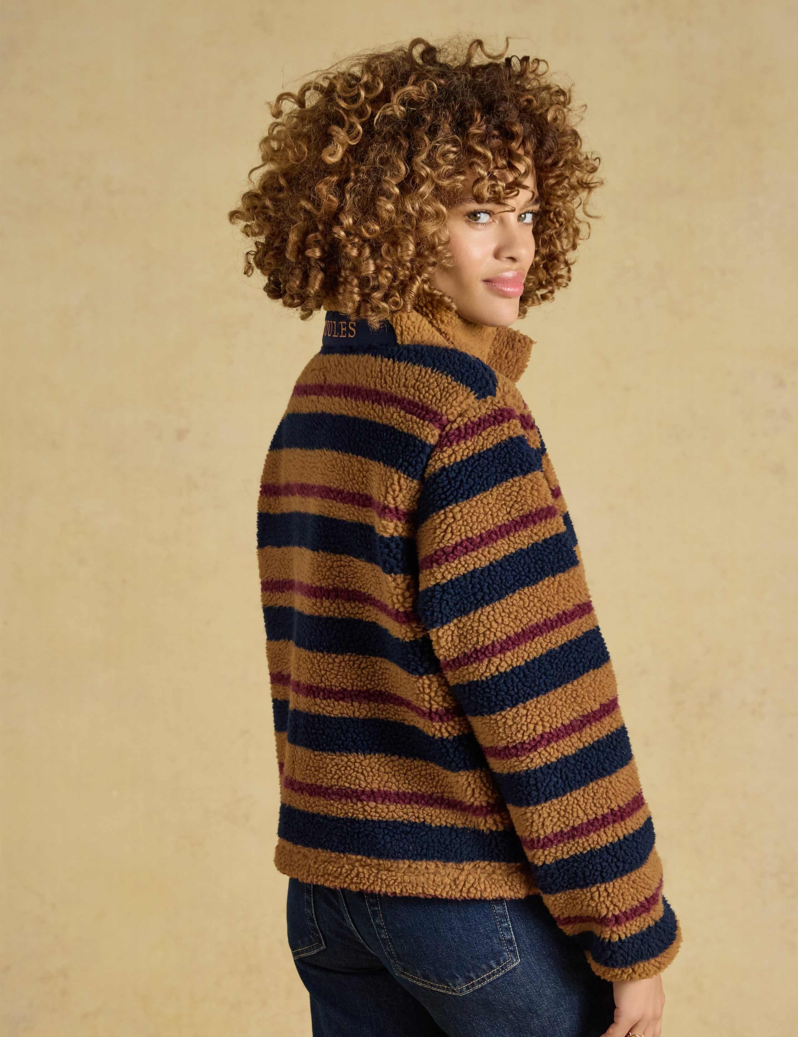 Borg Striped Funnel Neck Jacket 6 of 9