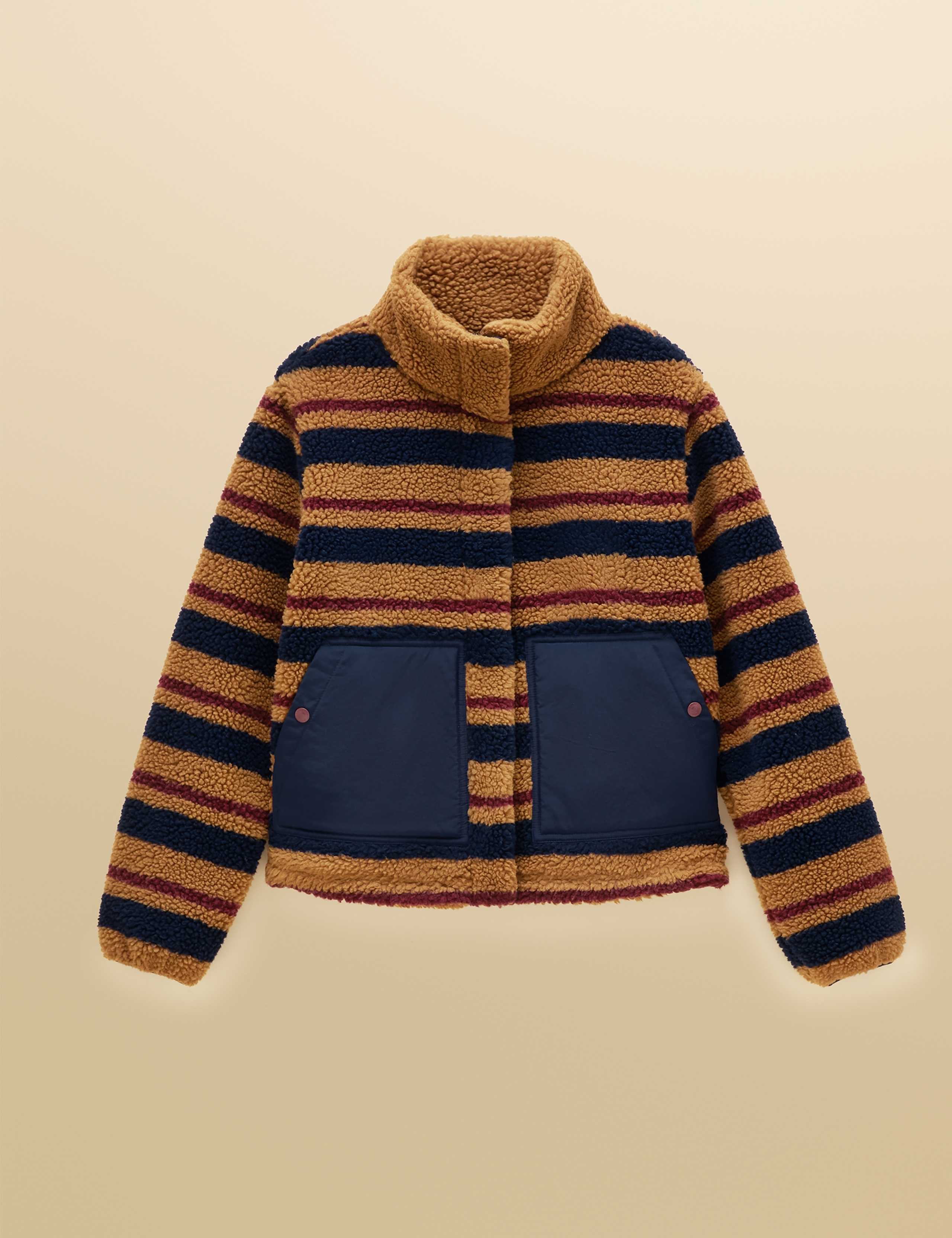 Borg Striped Funnel Neck Jacket 9 of 9