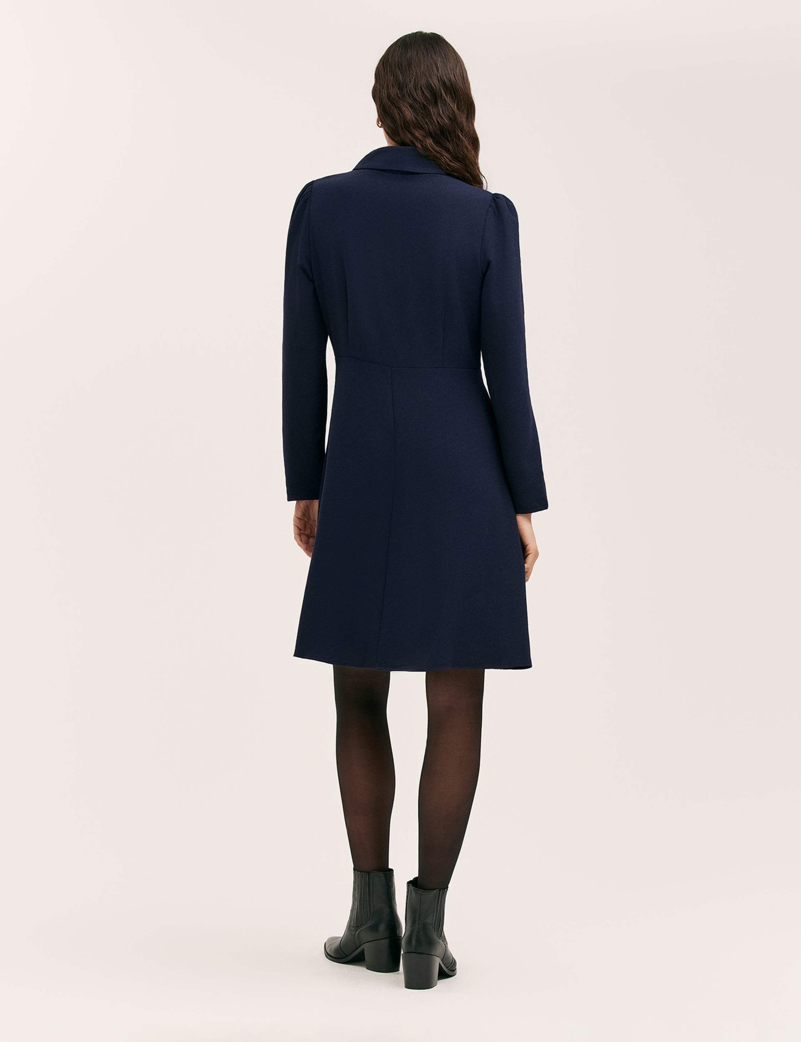 Collared Knee Length Skater Dress 3 of 5