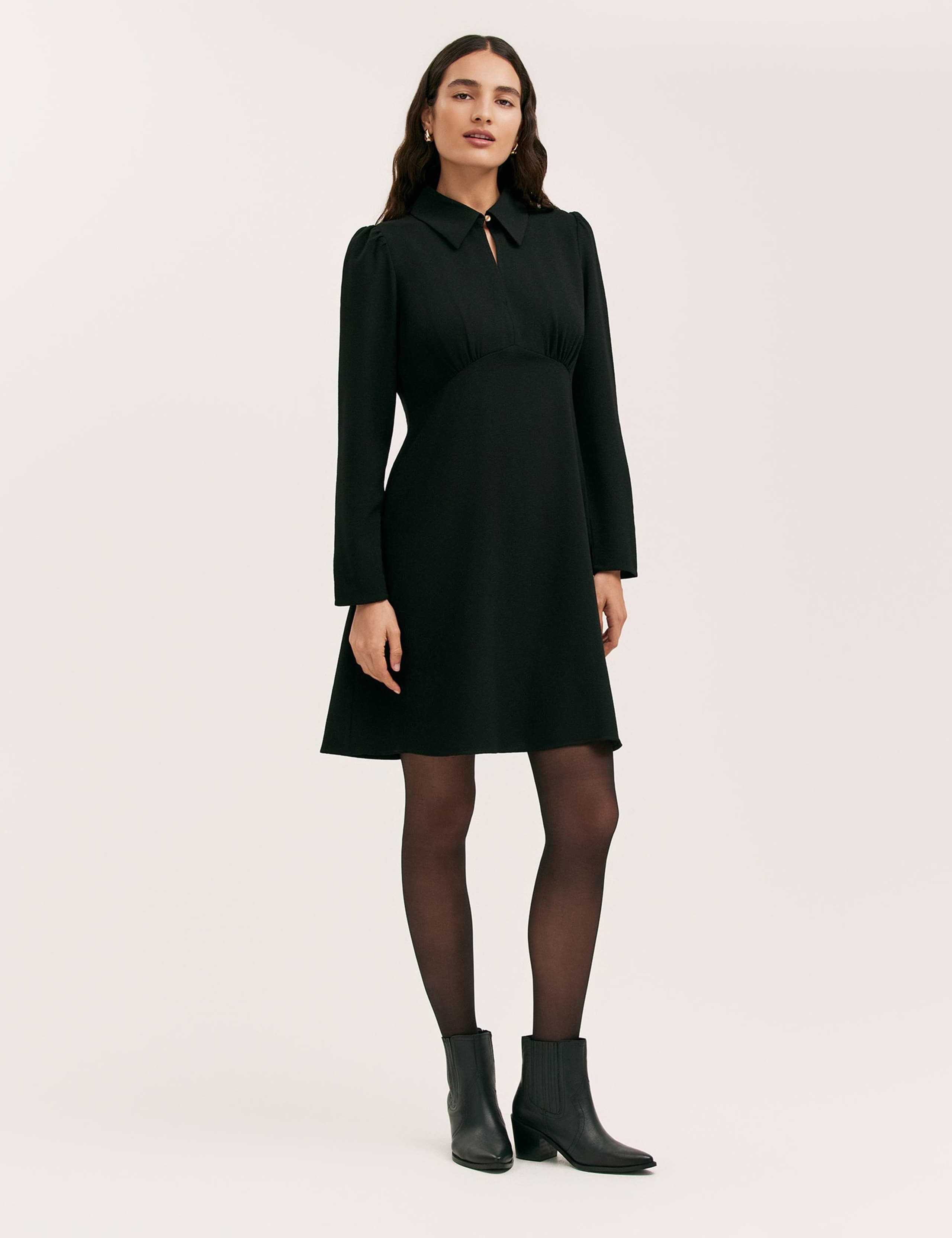 Collared Knee Length Skater Dress 2 of 5