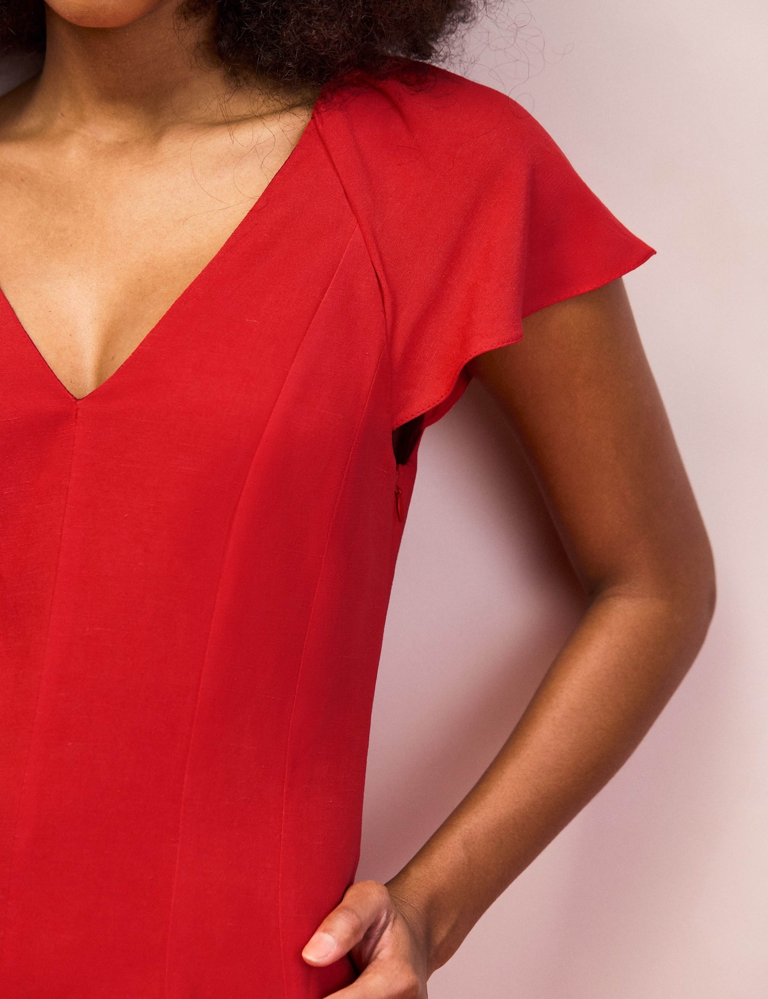 V-Neck Midaxi Column Dress with Linen 5 of 5