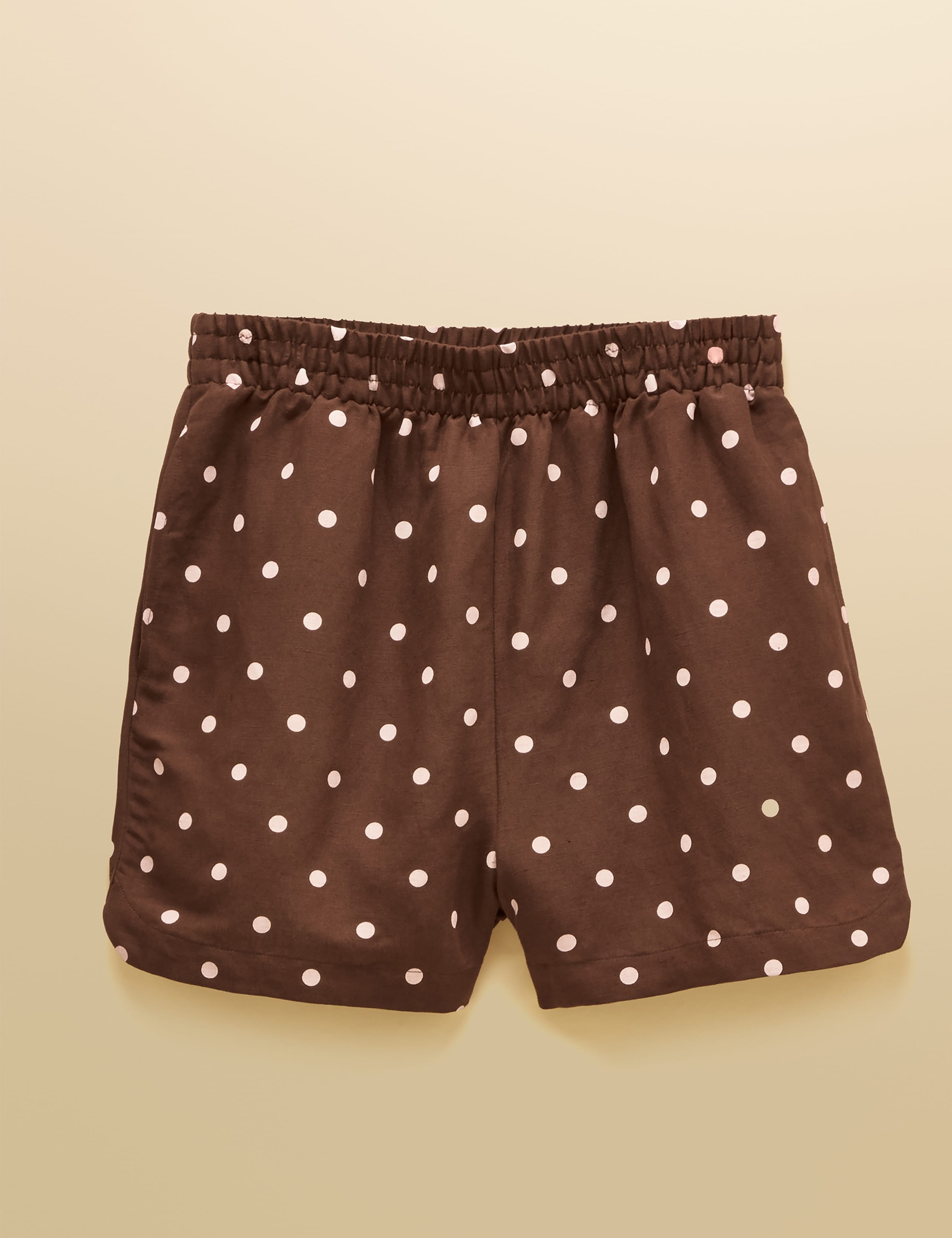 Polka Dot Pull On Shorts With Linen 3 of 8