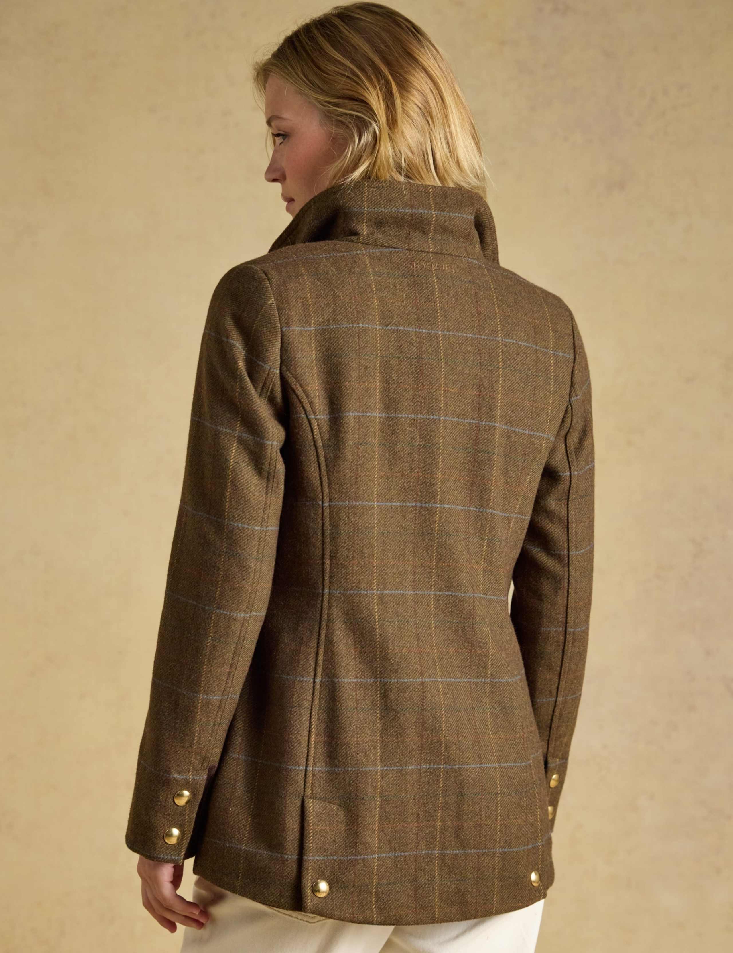Wool Blend Tweed Checked Field Coat 4 of 9
