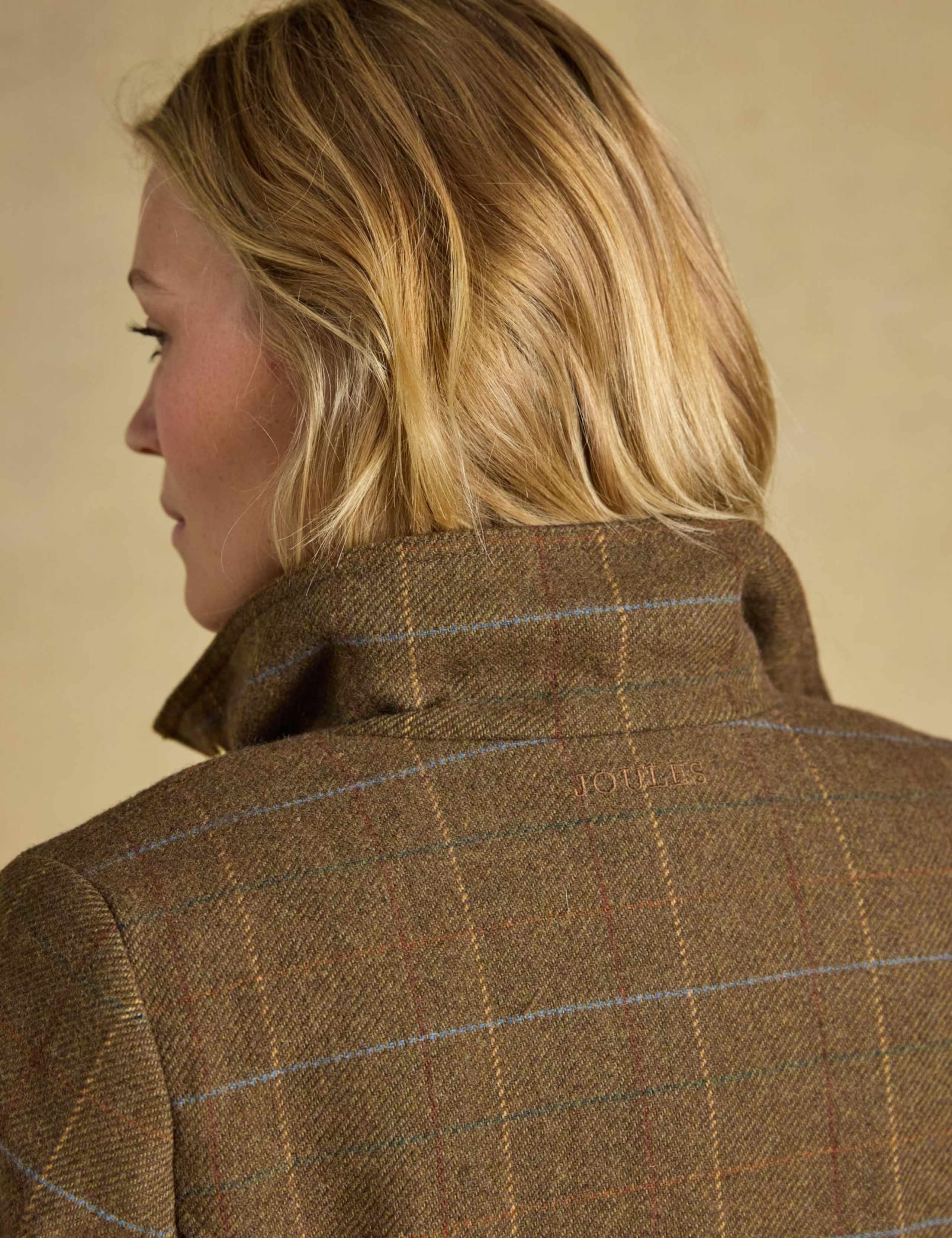 Wool Blend Tweed Checked Field Coat 5 of 9