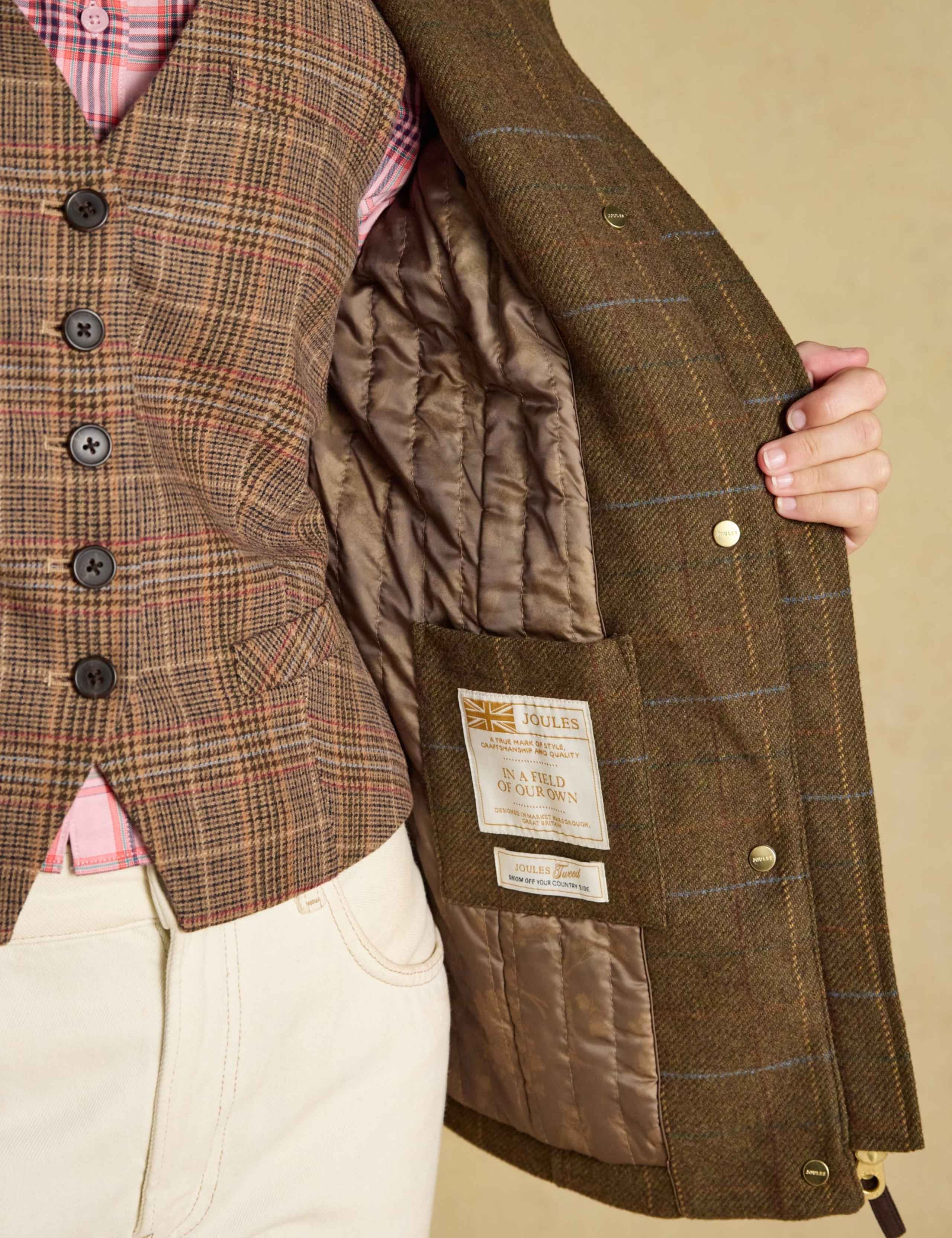 Wool Blend Tweed Checked Field Coat 7 of 9