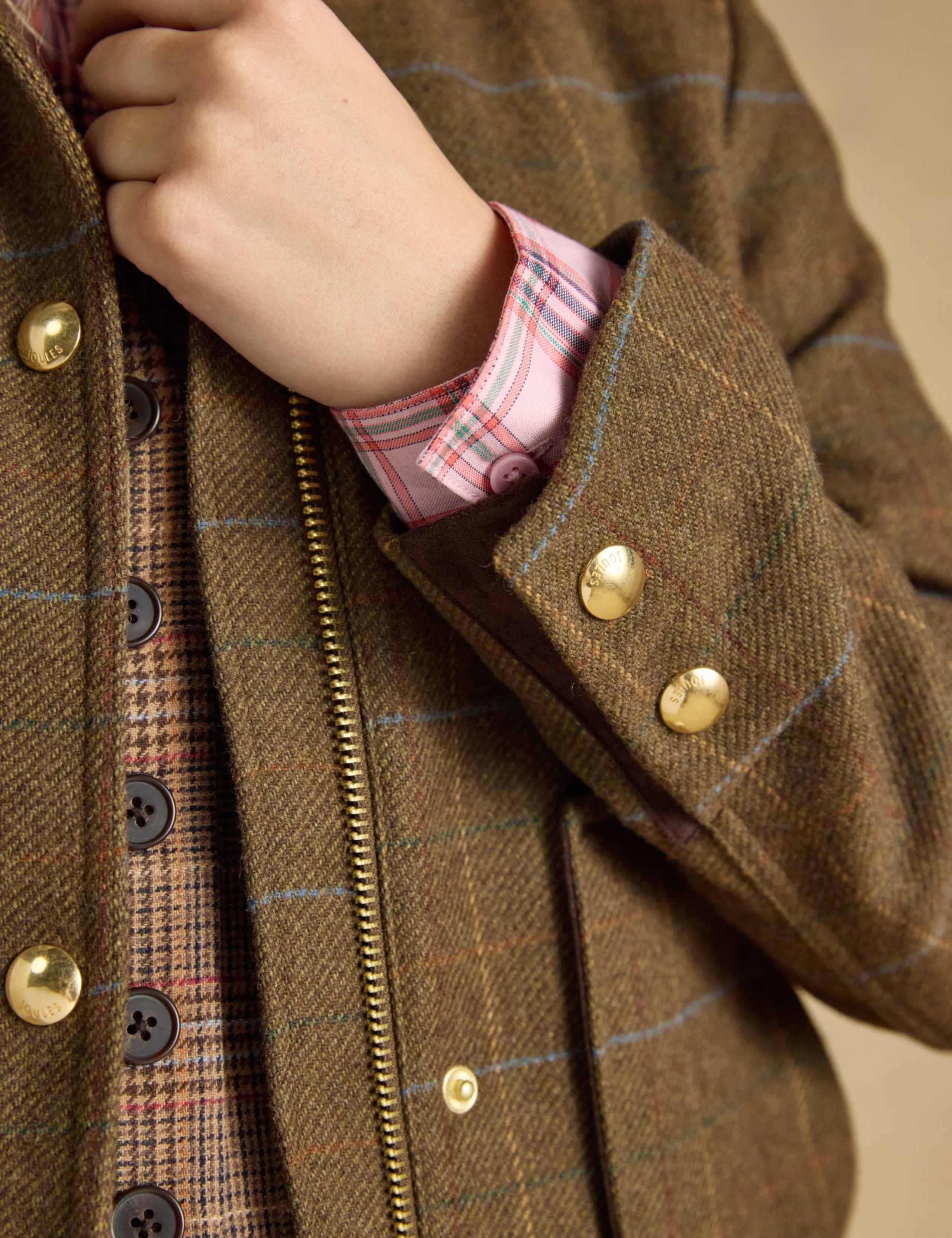 Wool Blend Tweed Checked Field Coat 8 of 9