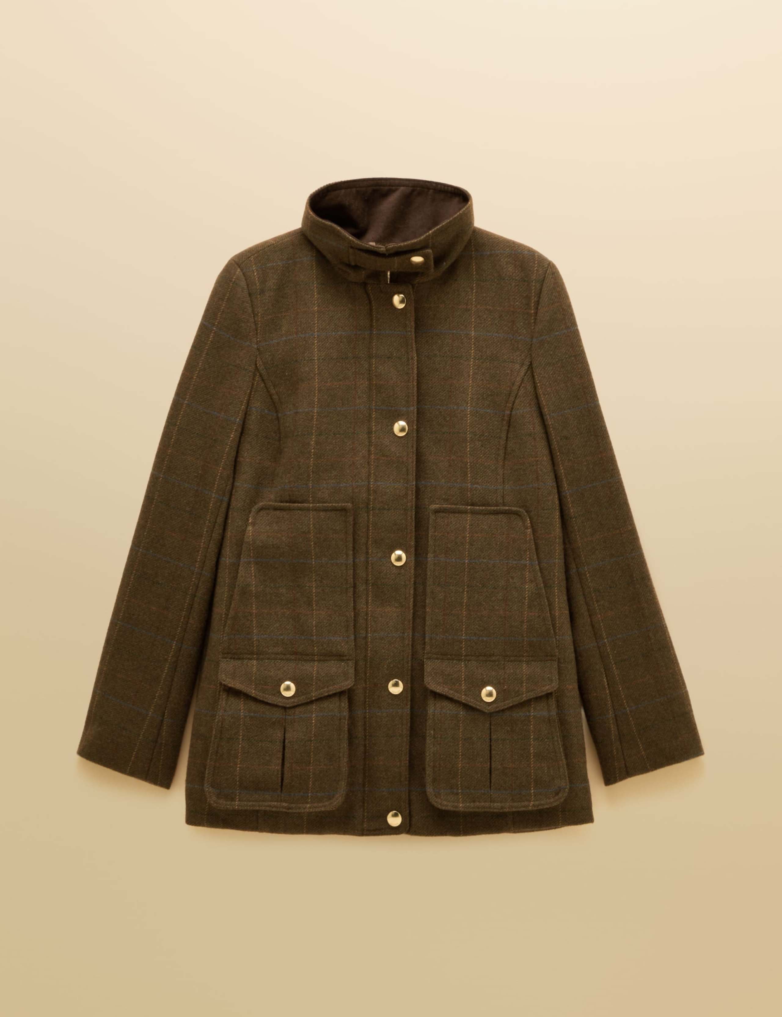 Wool Blend Tweed Checked Field Coat 9 of 9