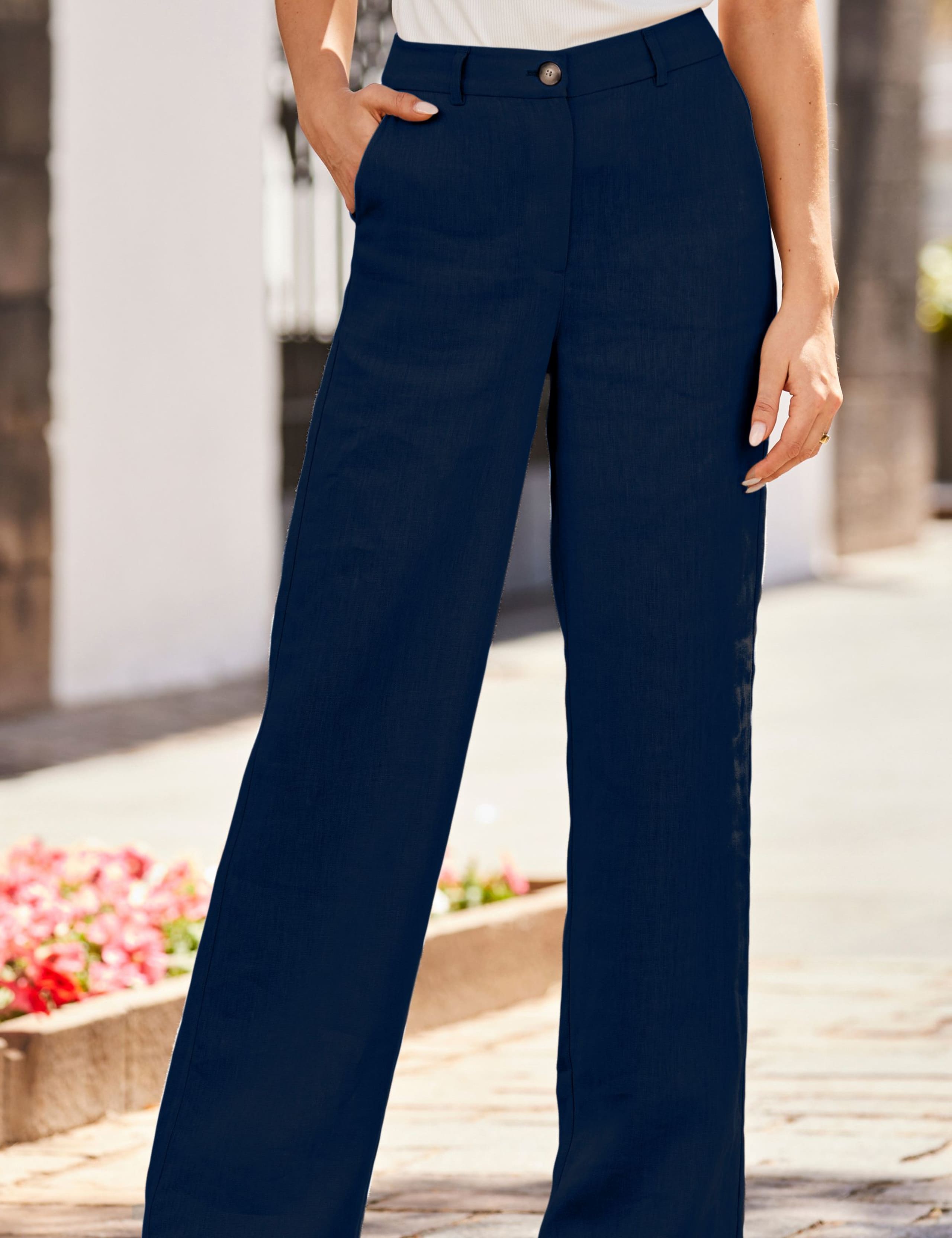 Linen Rich Wide Leg Trousers 5 of 5