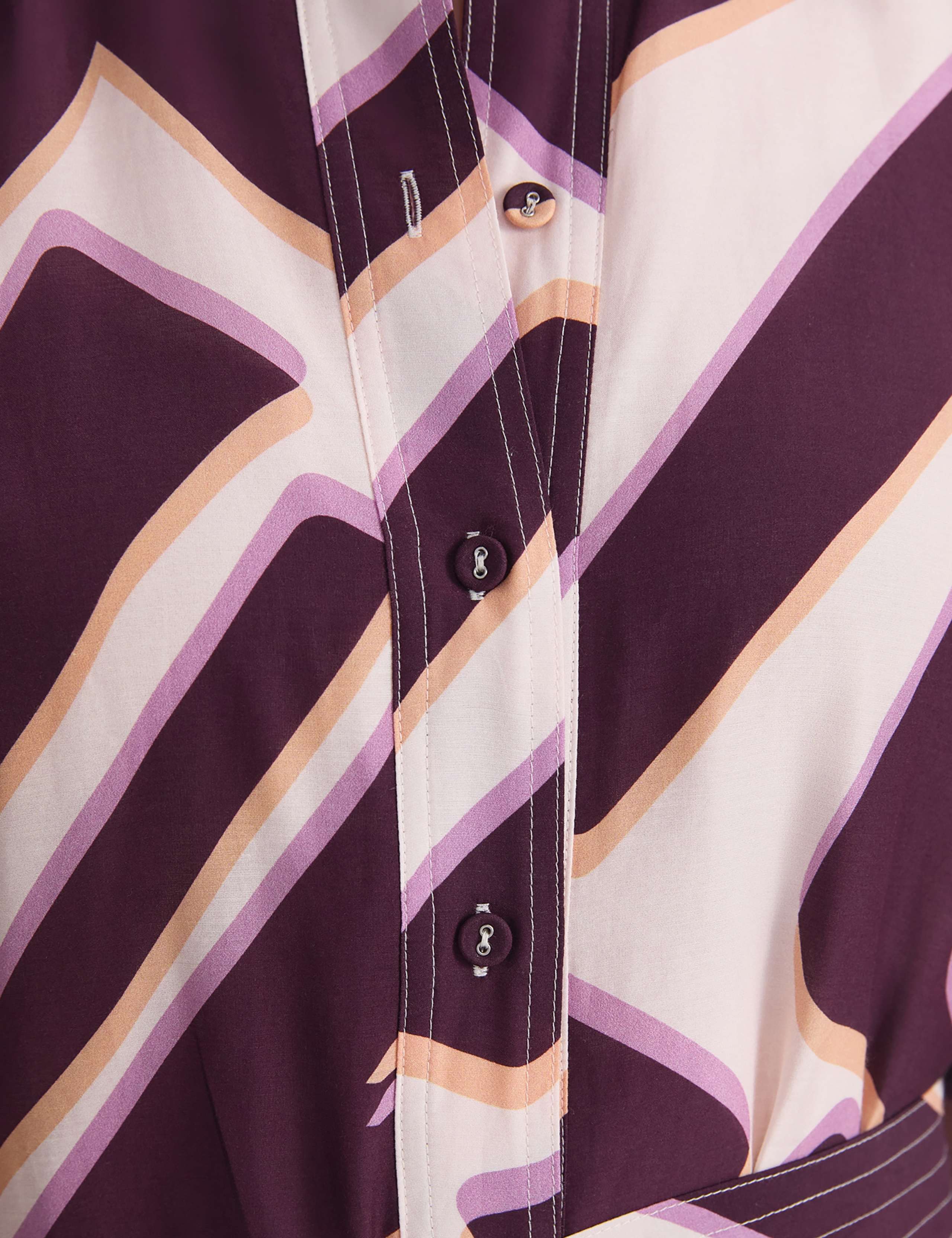 Cotton Rich Printed Midi Shirt Dress with Silk 8 of 8
