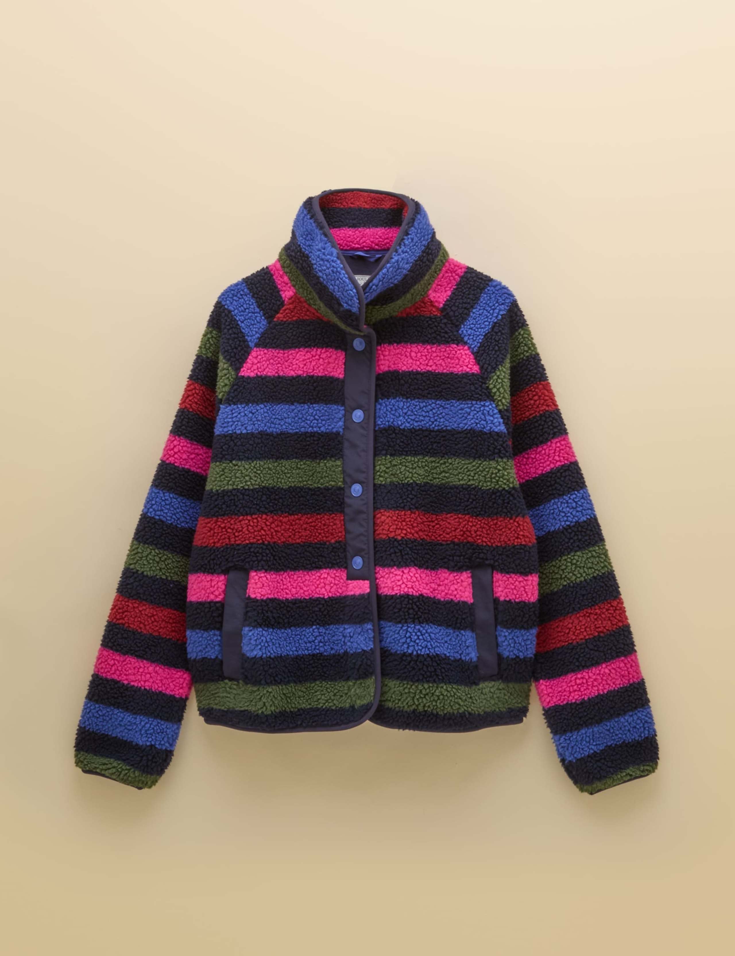 Borg Striped Funnel Neck Jacket 3 of 9