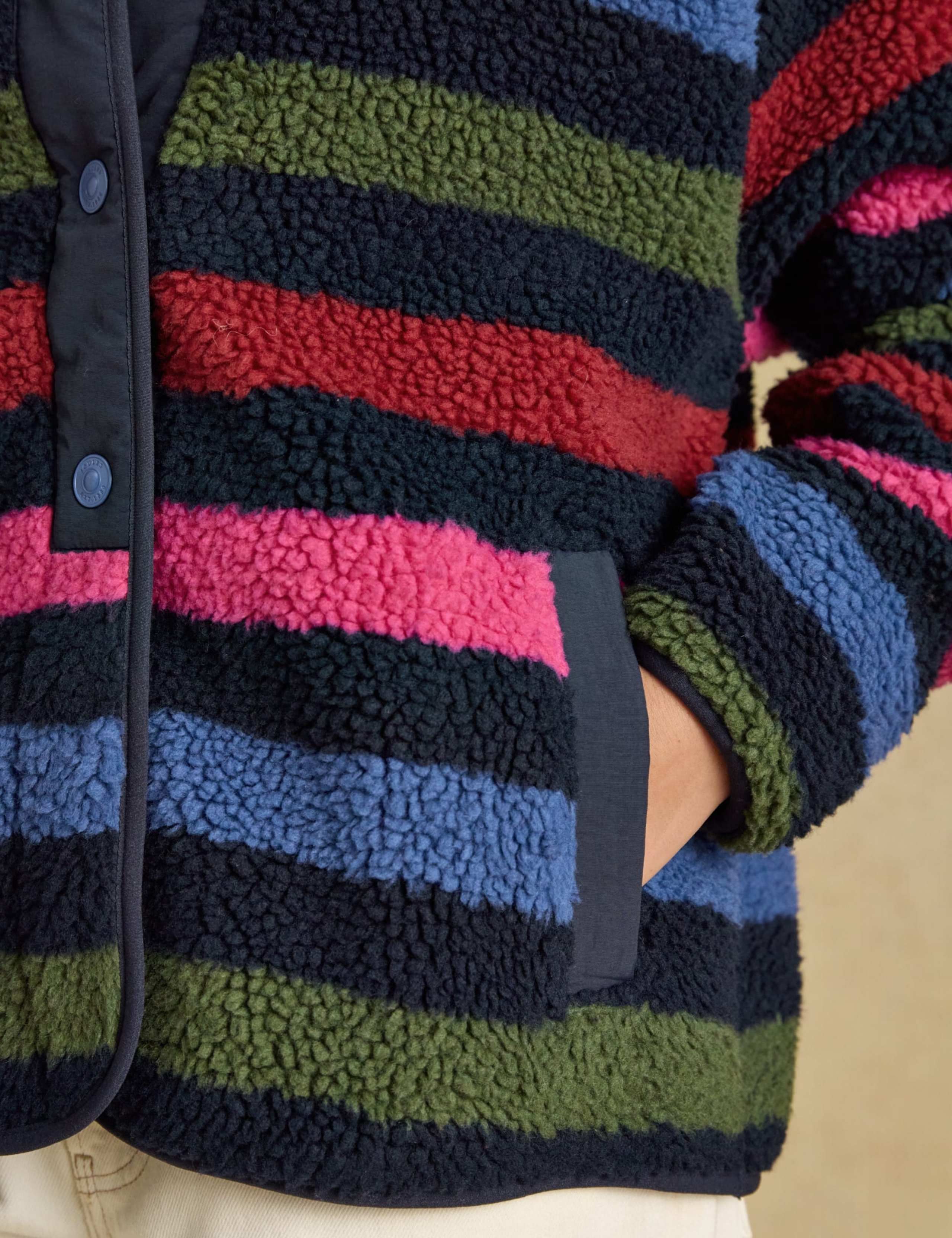 Borg Striped Funnel Neck Jacket 5 of 9