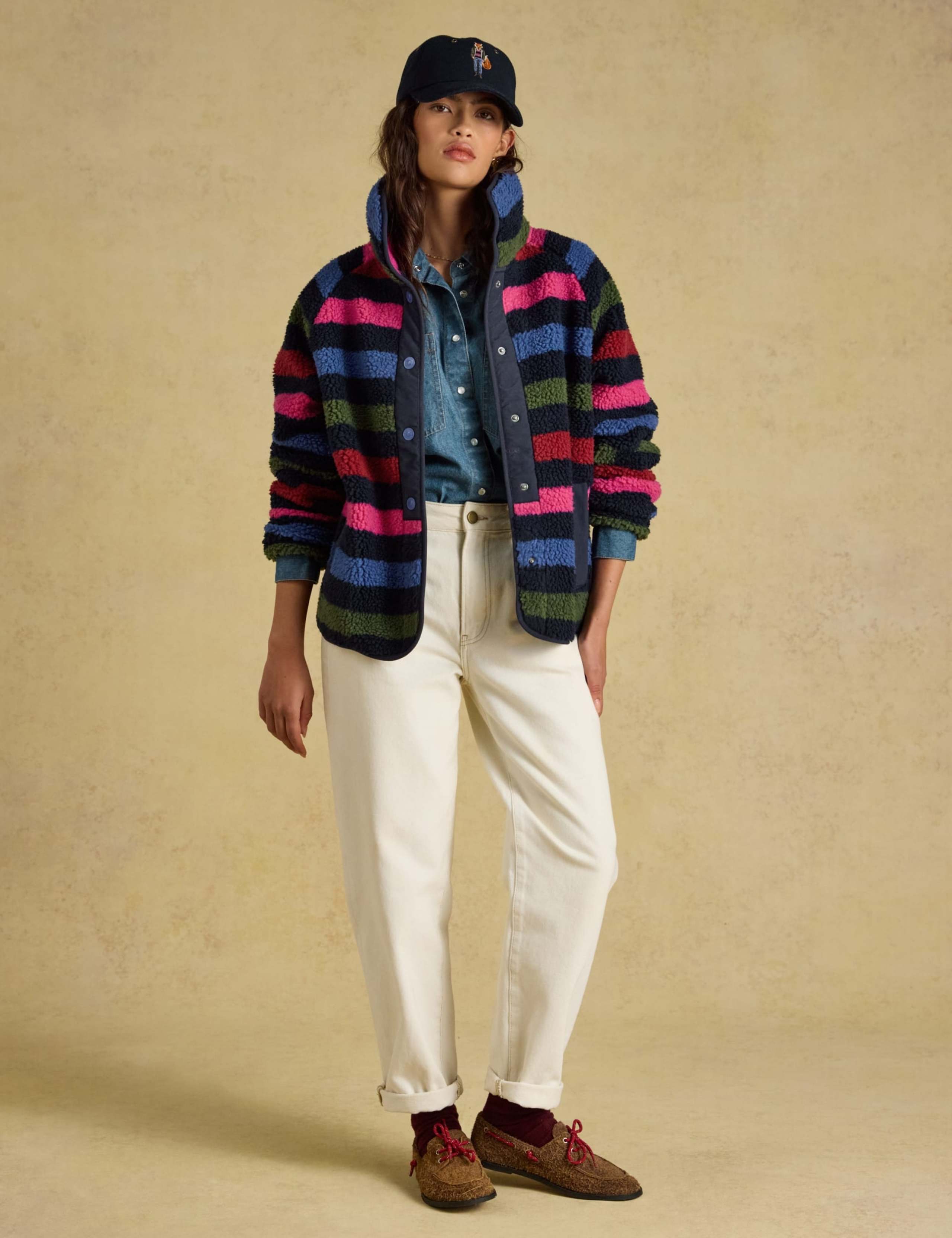 Borg Striped Funnel Neck Jacket 9 of 9