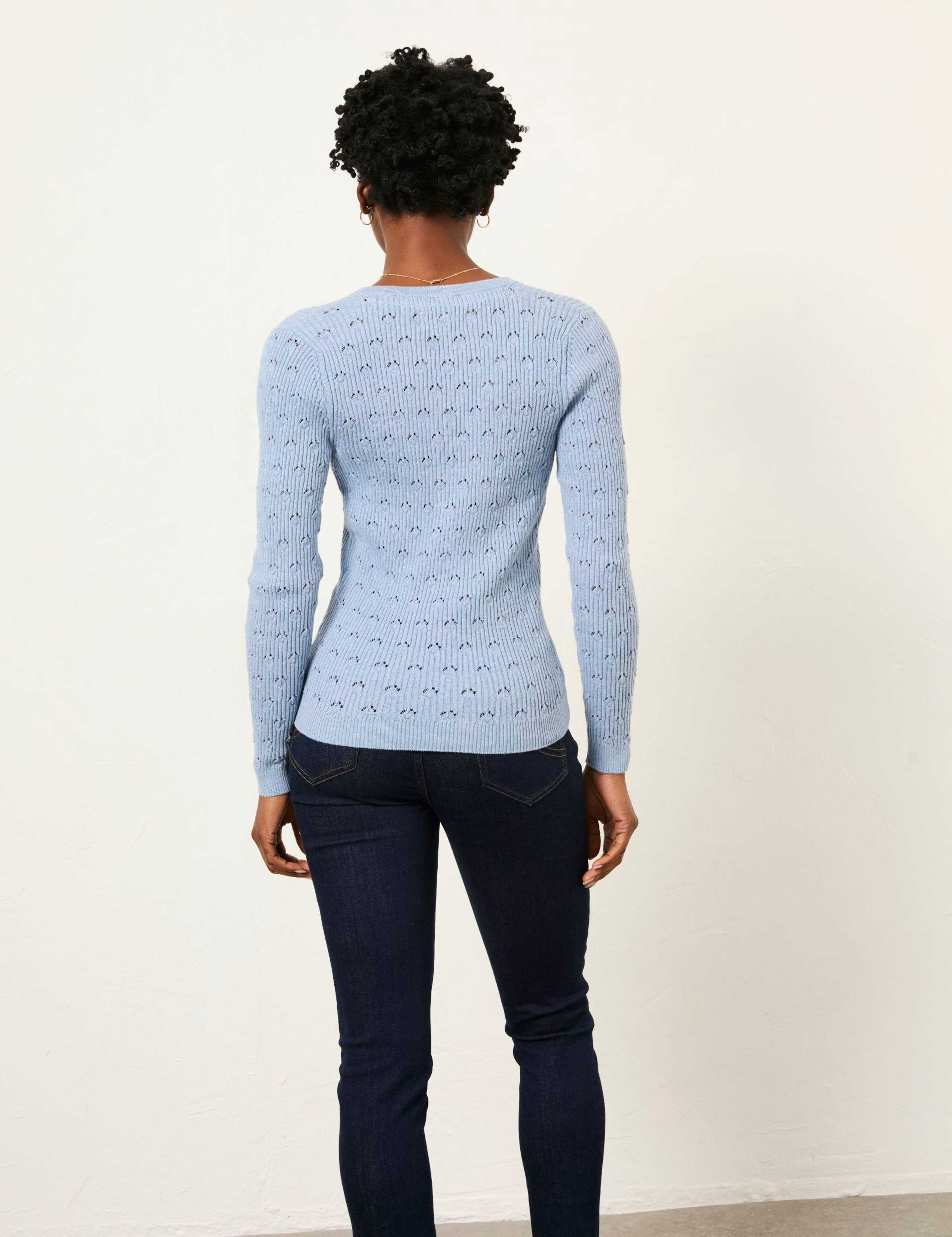Cotton Rich Ribbed Notch Neck Jumper 4 of 5
