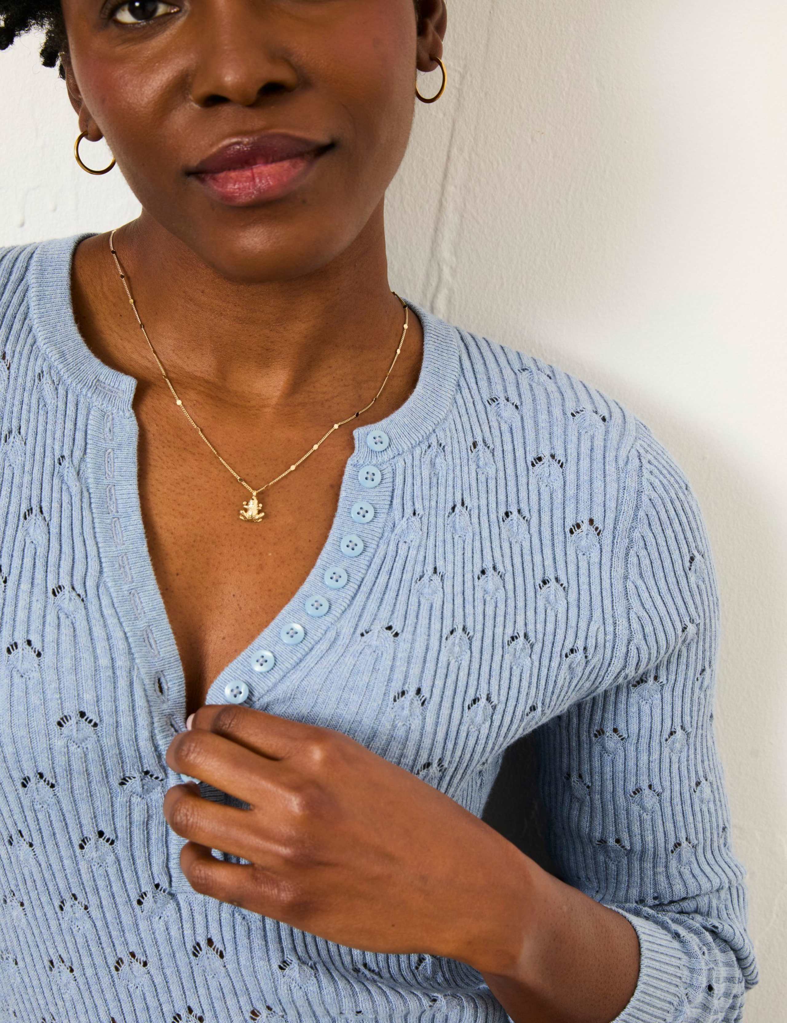 Cotton Rich Ribbed Notch Neck Jumper 5 of 5