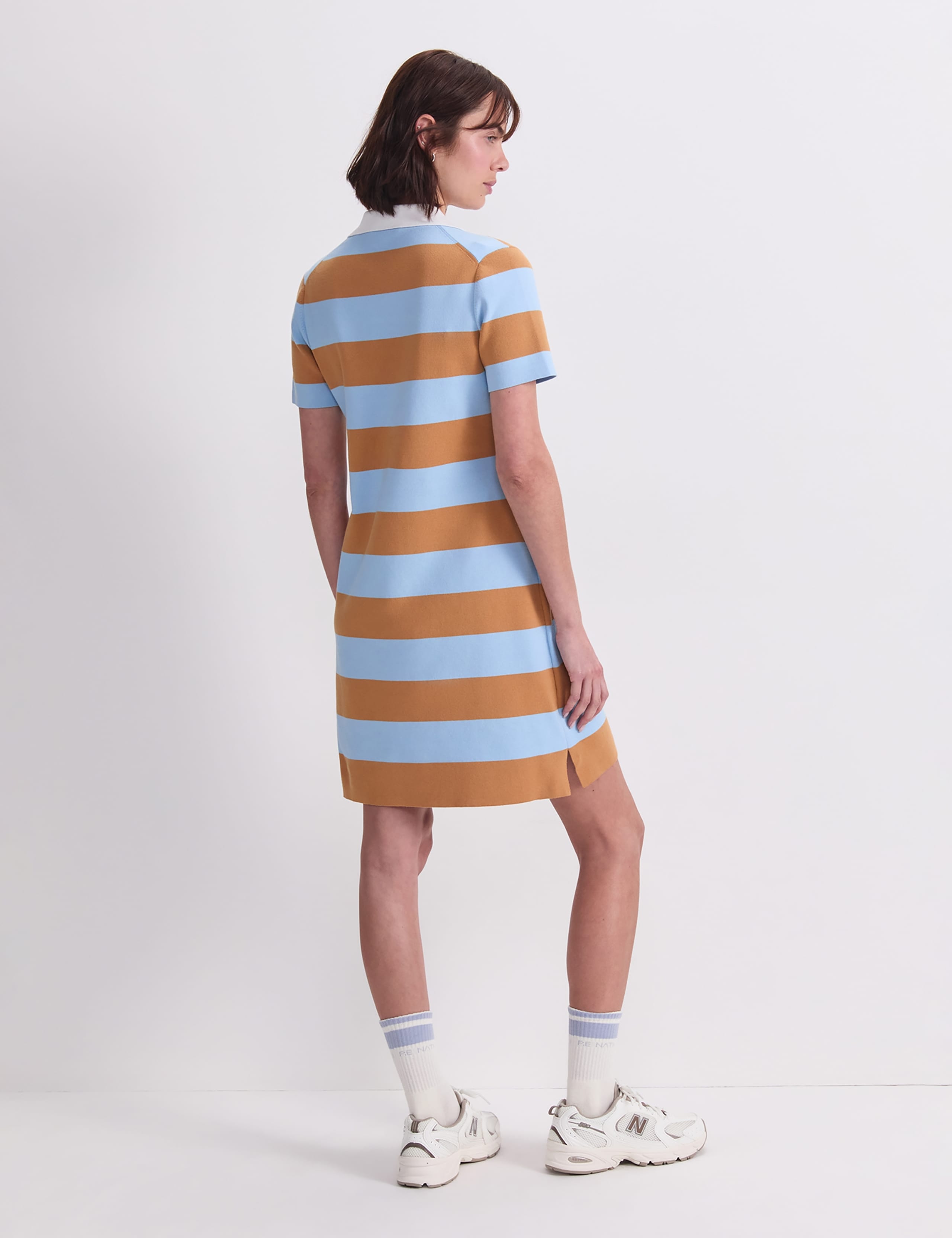 Cotton Rich Knitted Polo Mini Dress 4 of 6