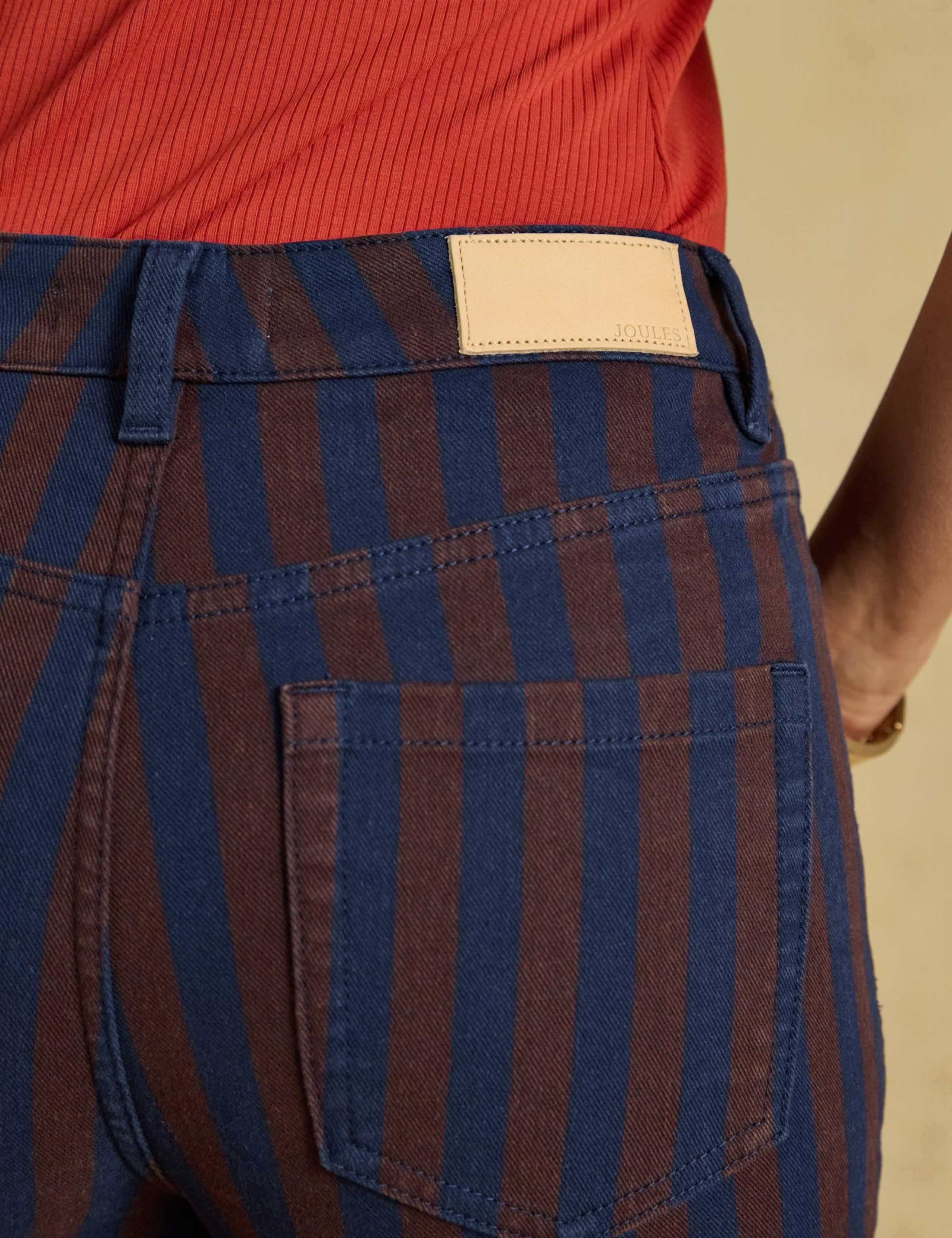 Mid Rise Striped Straight Leg Jeans 3 of 5