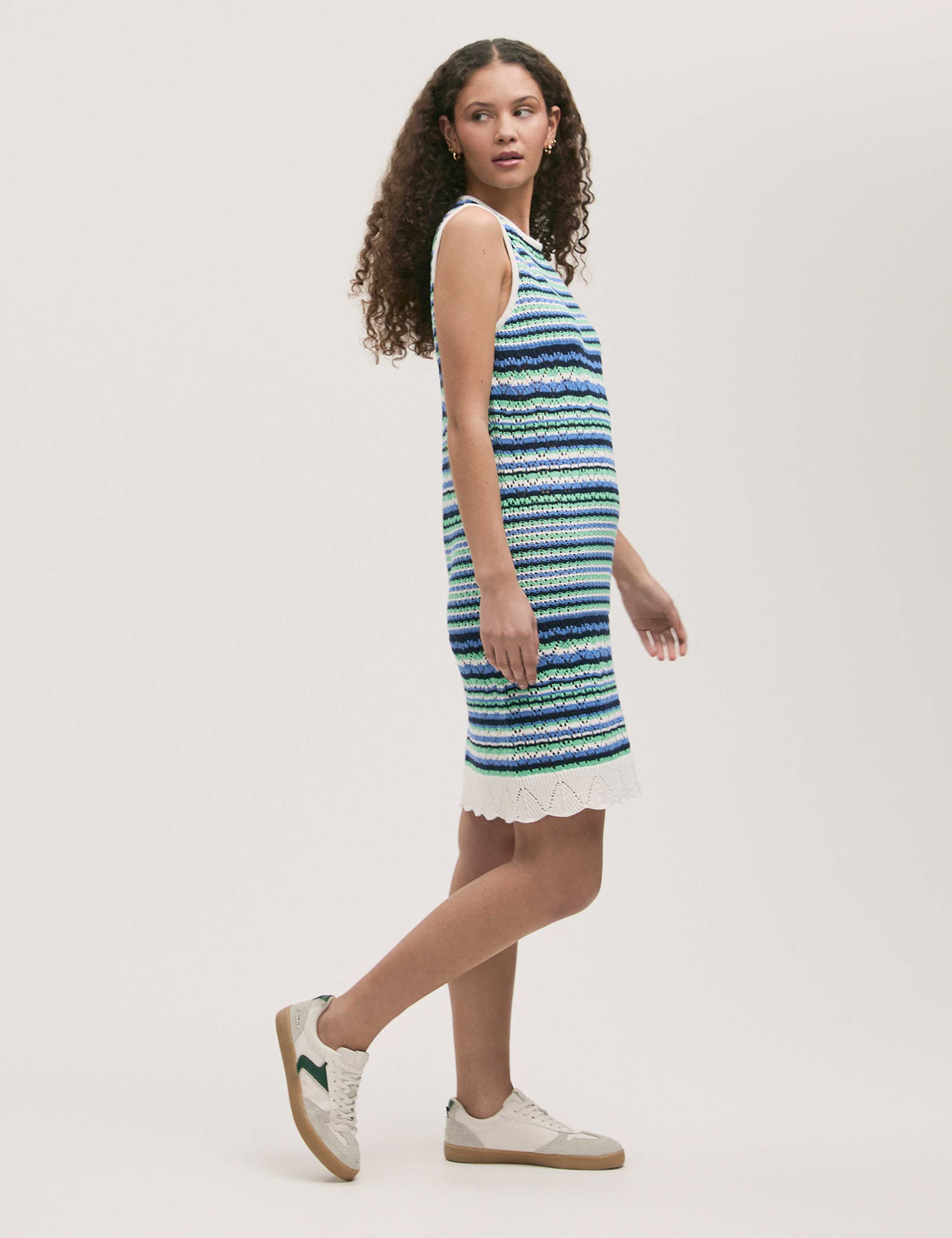 Pure Cotton Knitted Striped Beach Dress 3 of 5