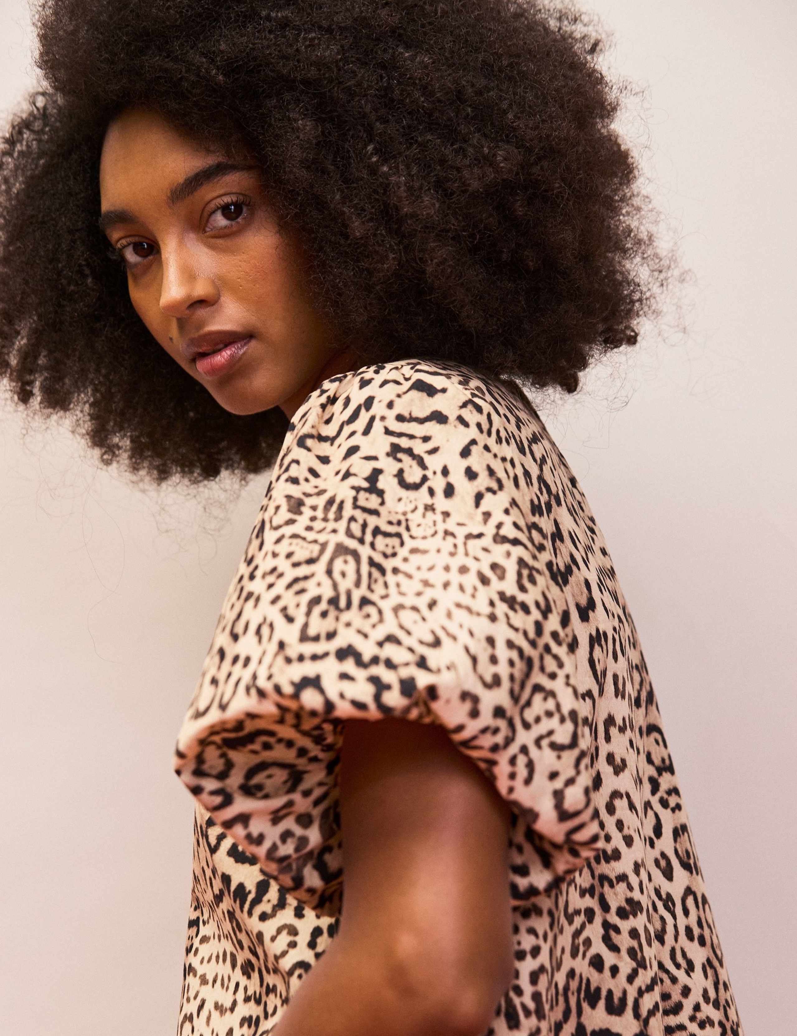 Pure Cotton Leopard Print Mini Shift Dress 3 of 3