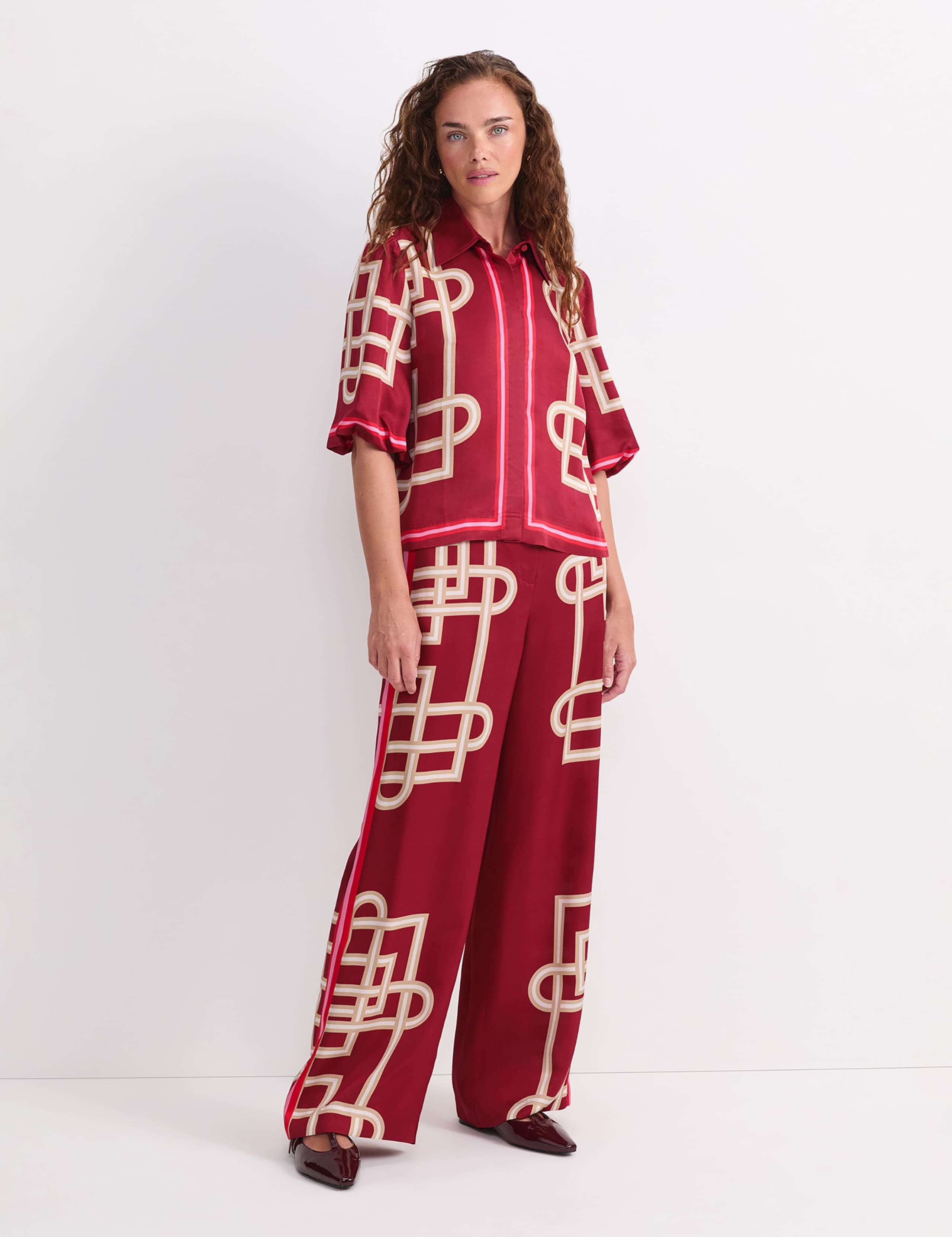 Printed Collared Relaxed Blouse 3 of 7