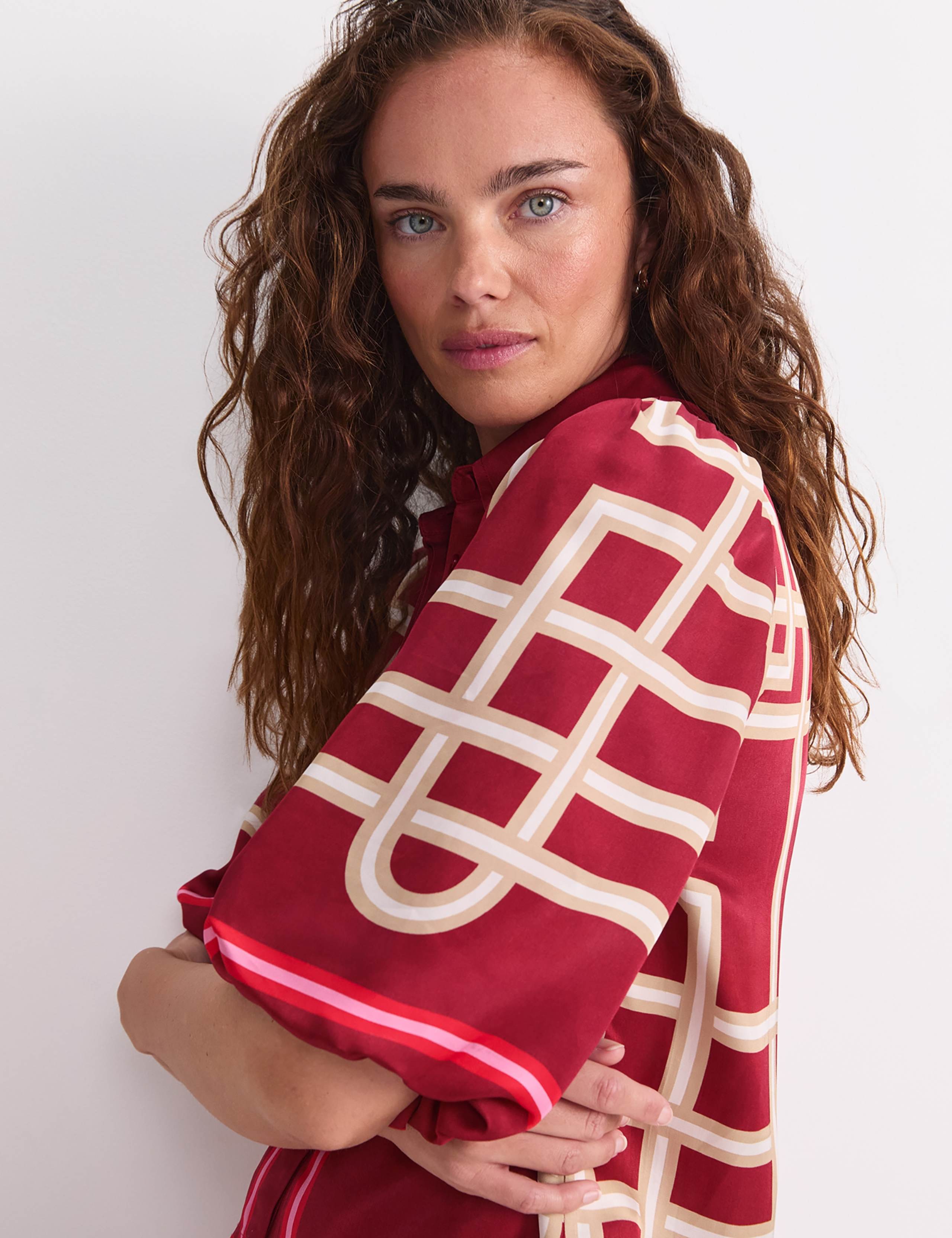 Printed Collared Relaxed Blouse 6 of 7