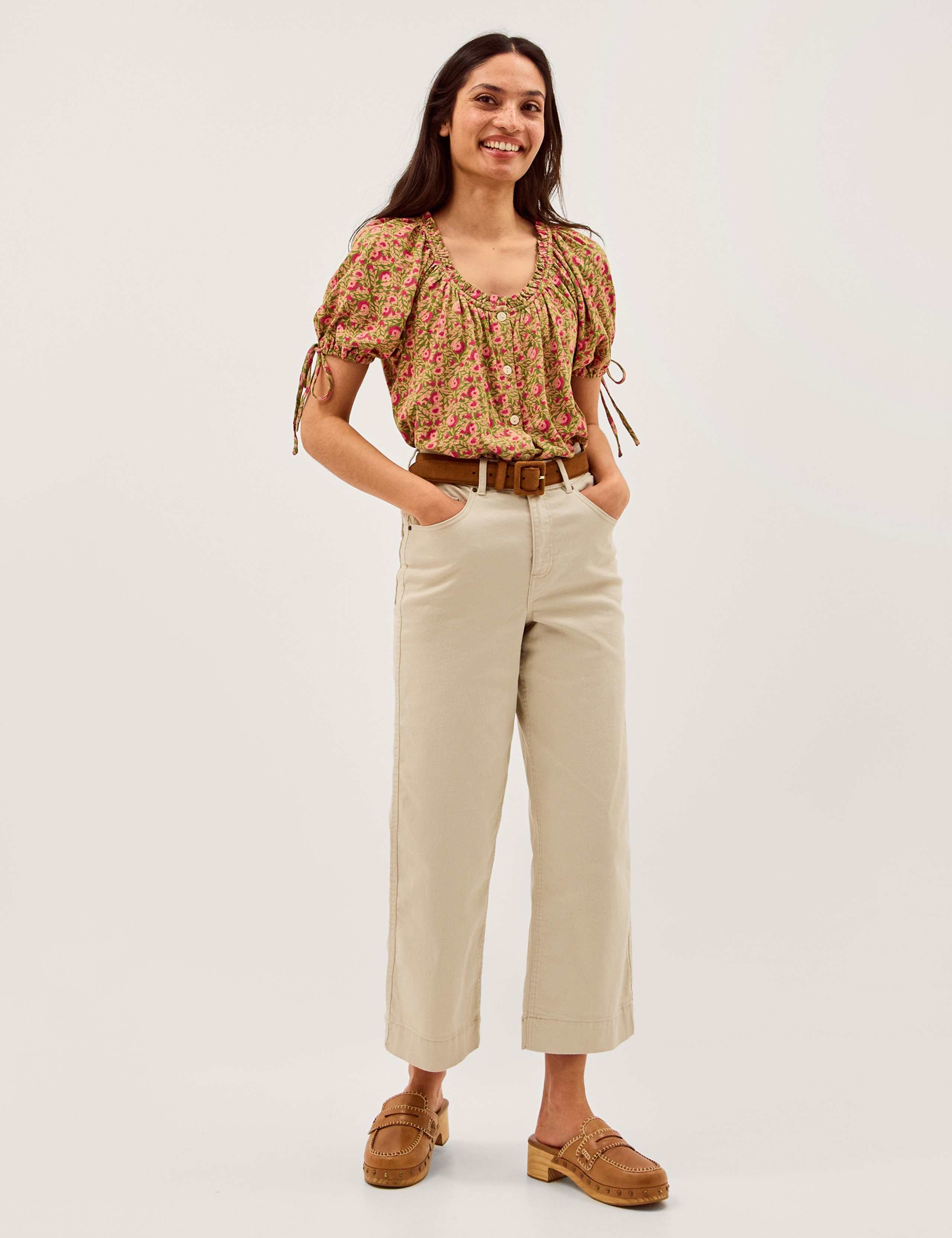 Cotton Rich Jersey Printed Puff Sleeve Blouse 3 of 5
