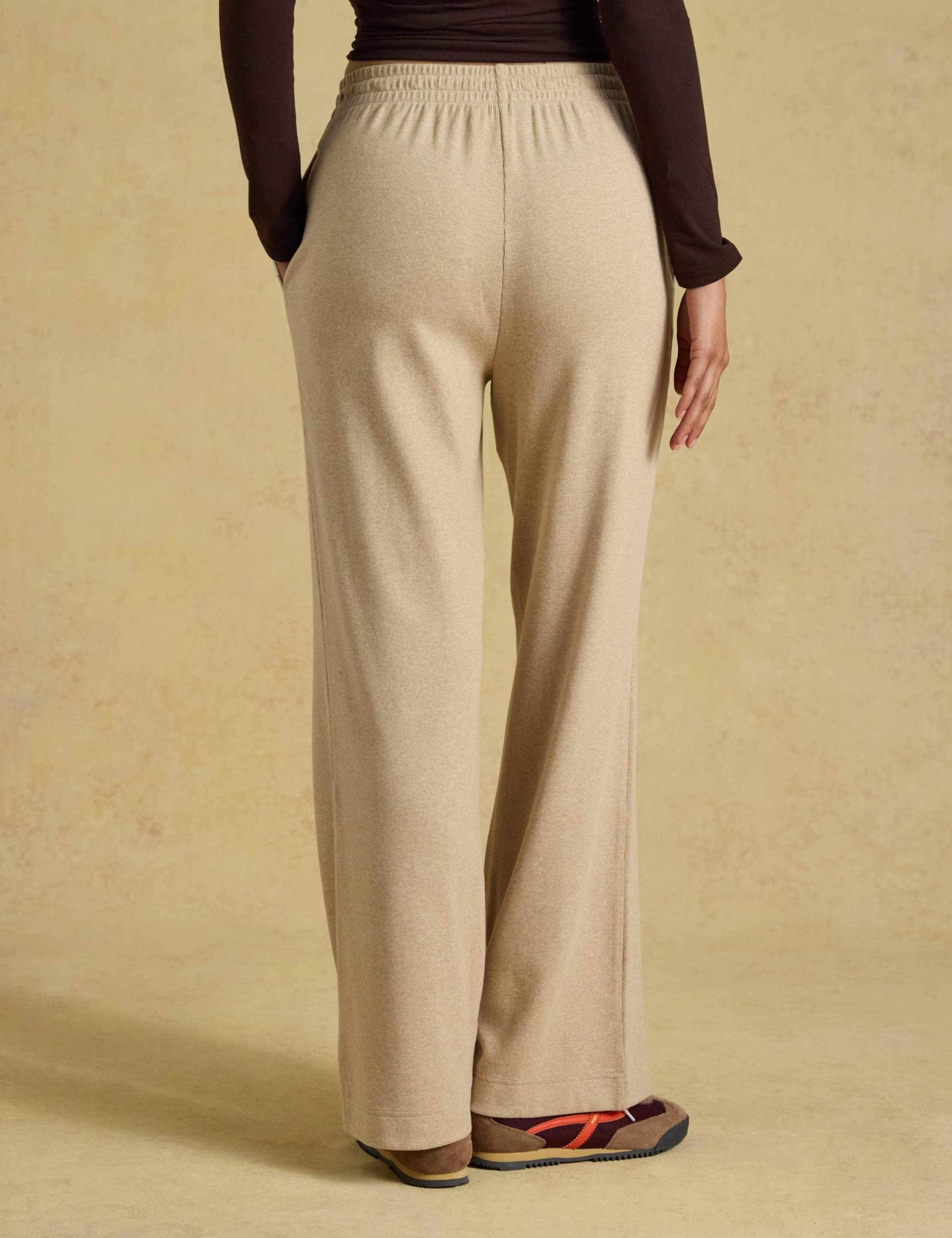 Cotton Rich Ribbed Wide Leg Joggers 2 of 7