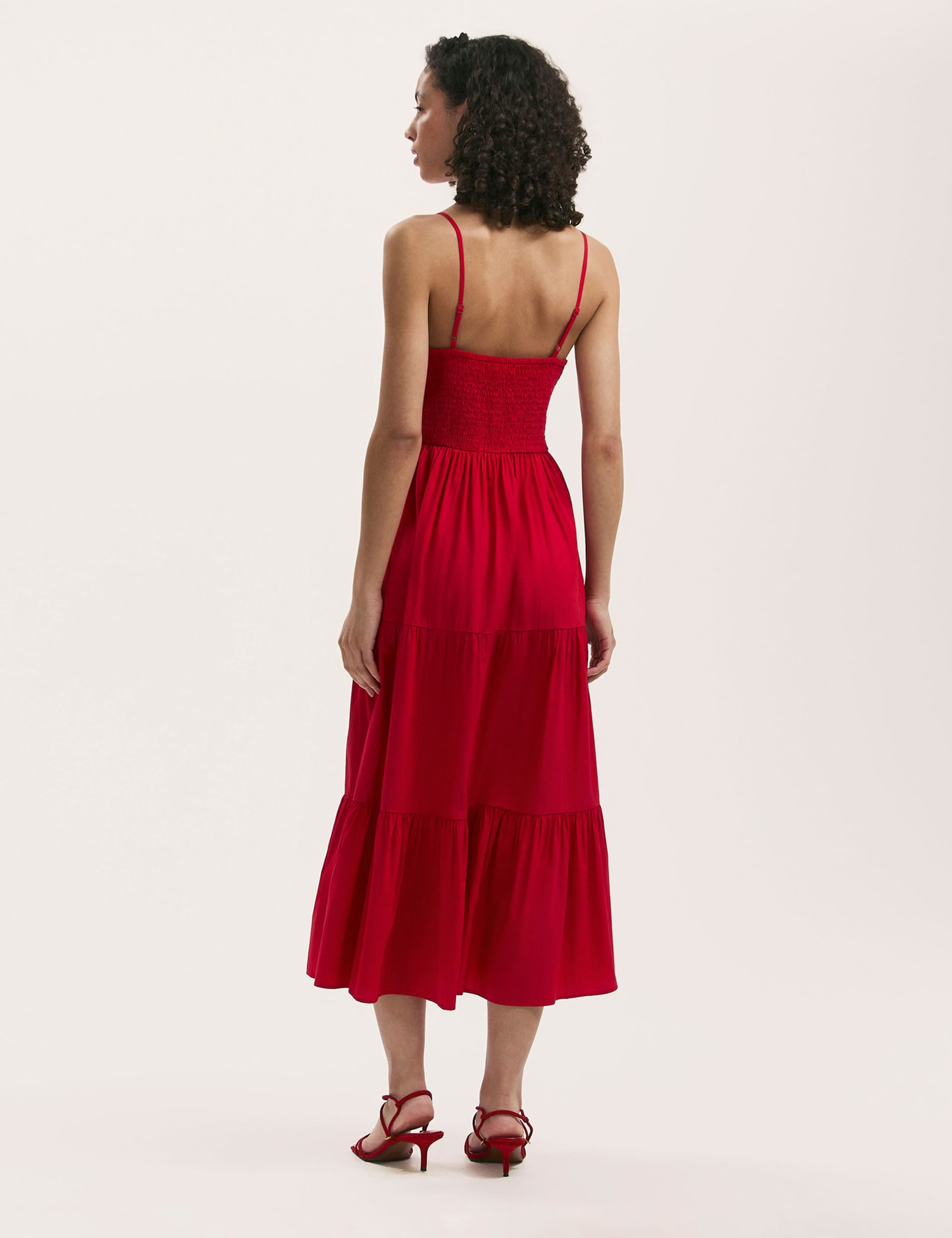 Pure Cotton V-Neck Midi Tiered Dress 2 of 4