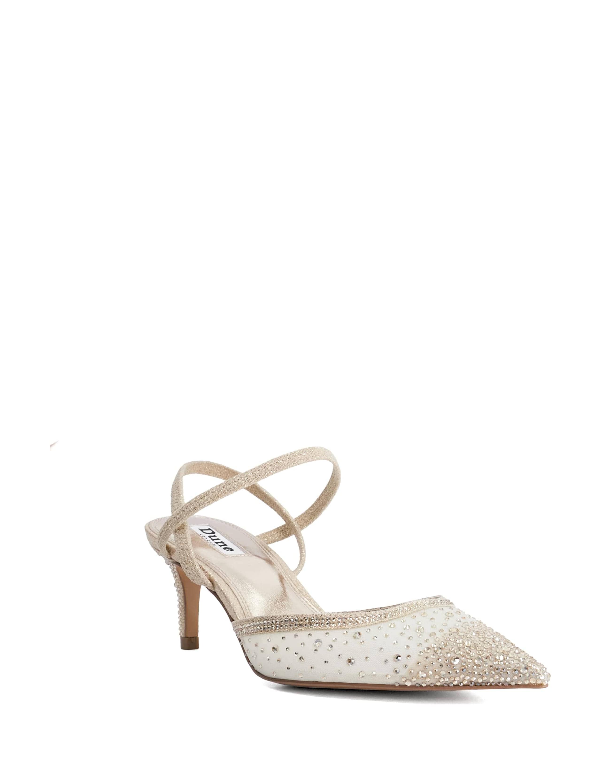 Sparkle Mesh Detail Kitten Heel Court Shoes 2 of 6