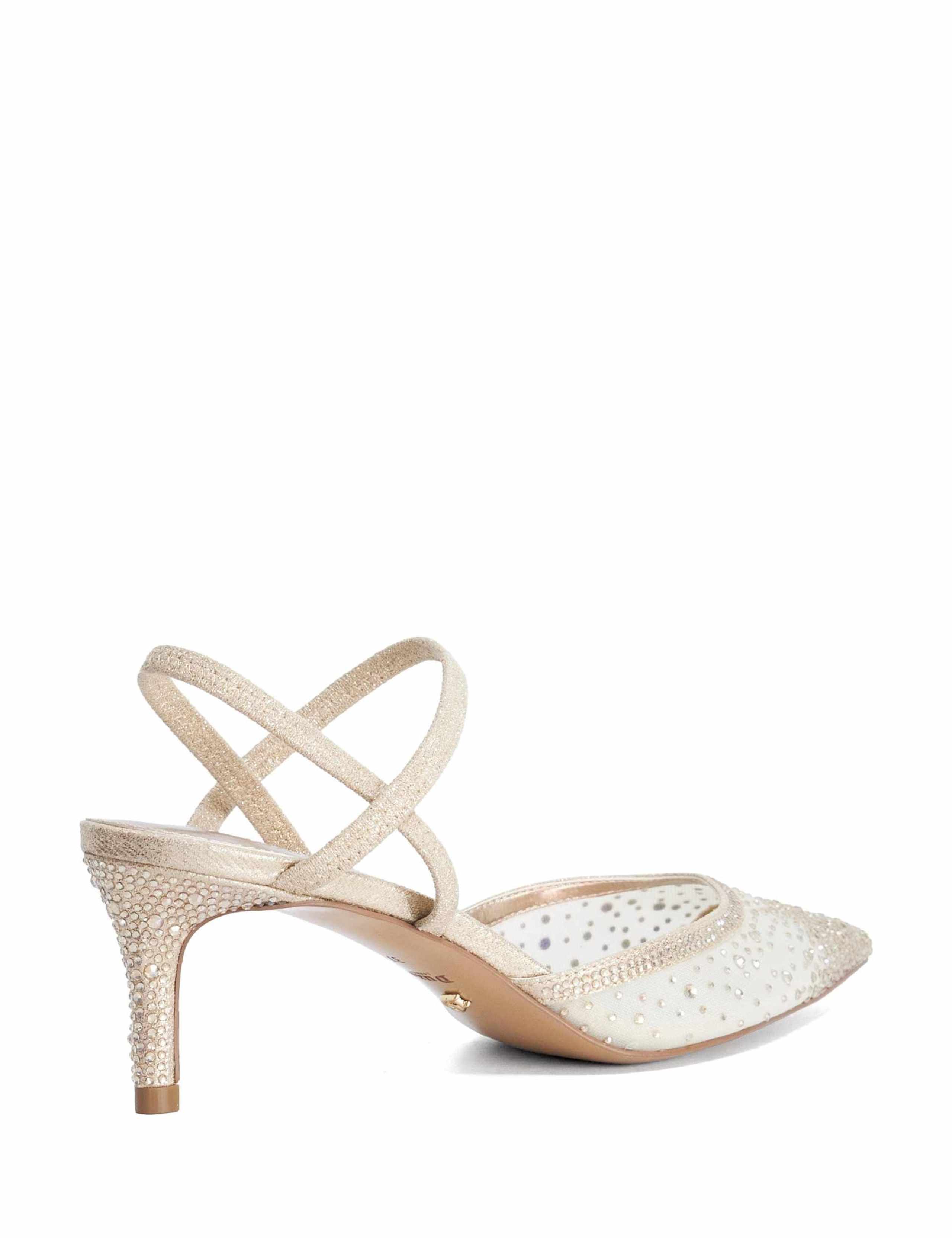 Sparkle Mesh Detail Kitten Heel Court Shoes 5 of 6