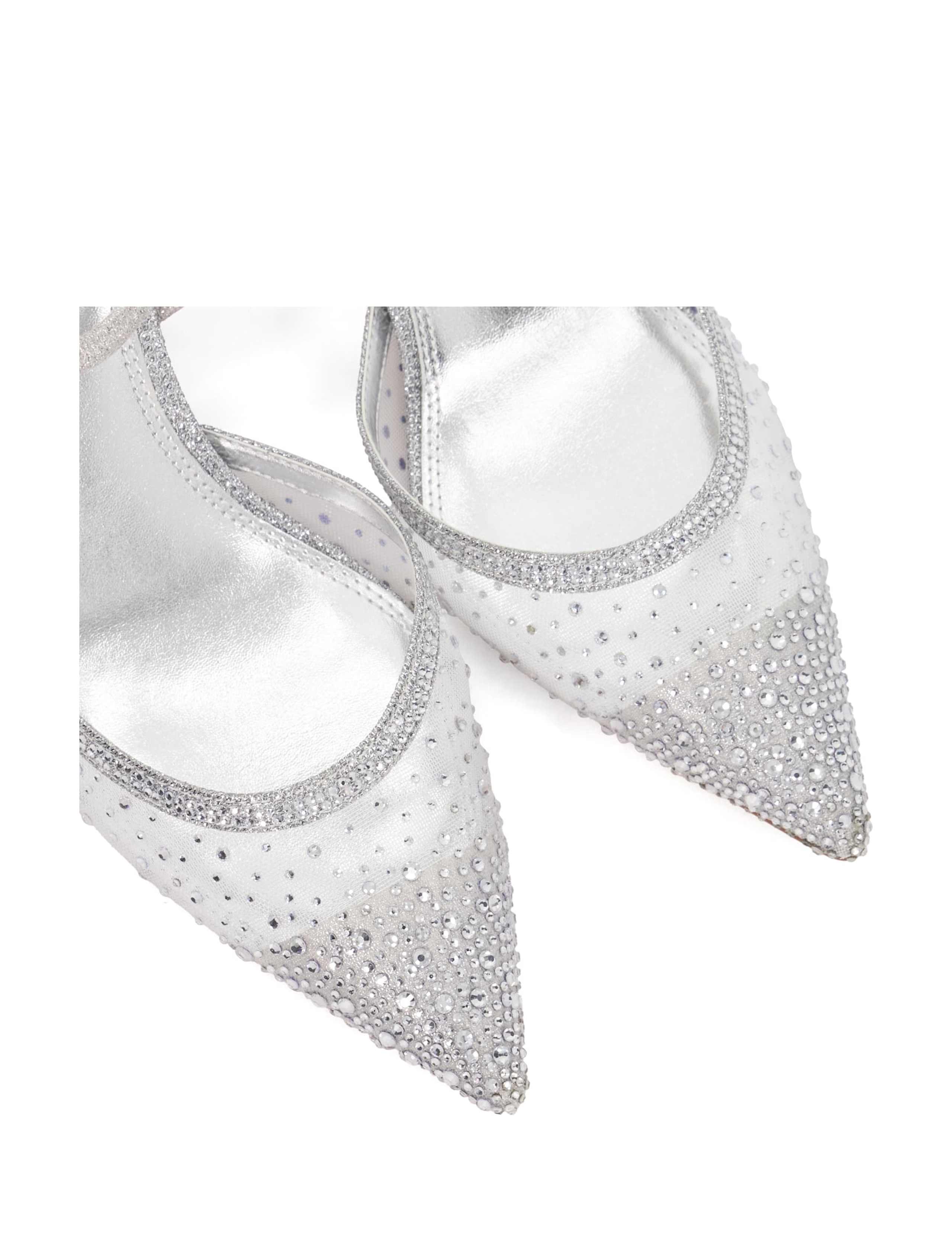 Sparkle Mesh Detail Kitten Heel Court Shoes 4 of 6