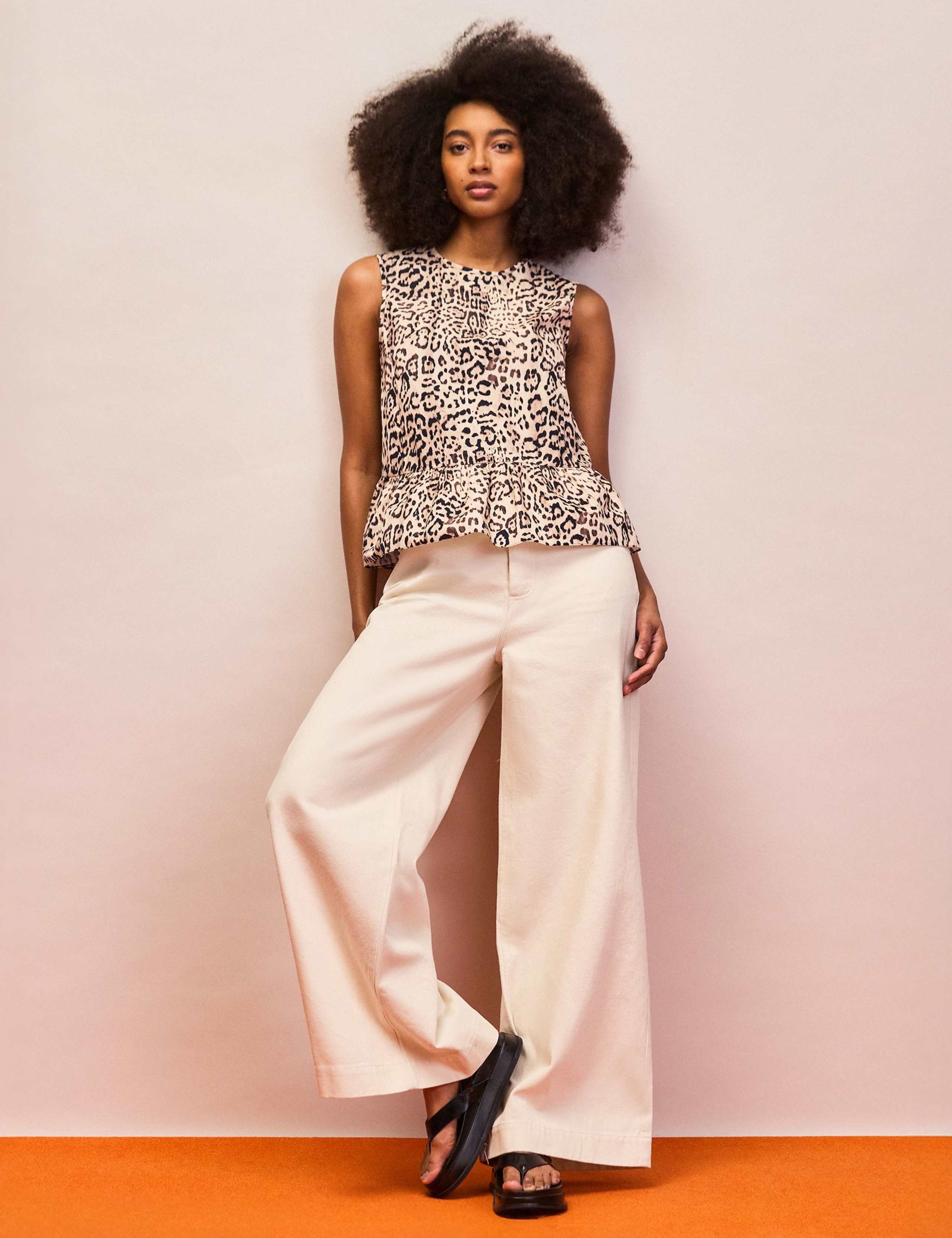 Pure Cotton Animal Print Peplum Top 4 of 5