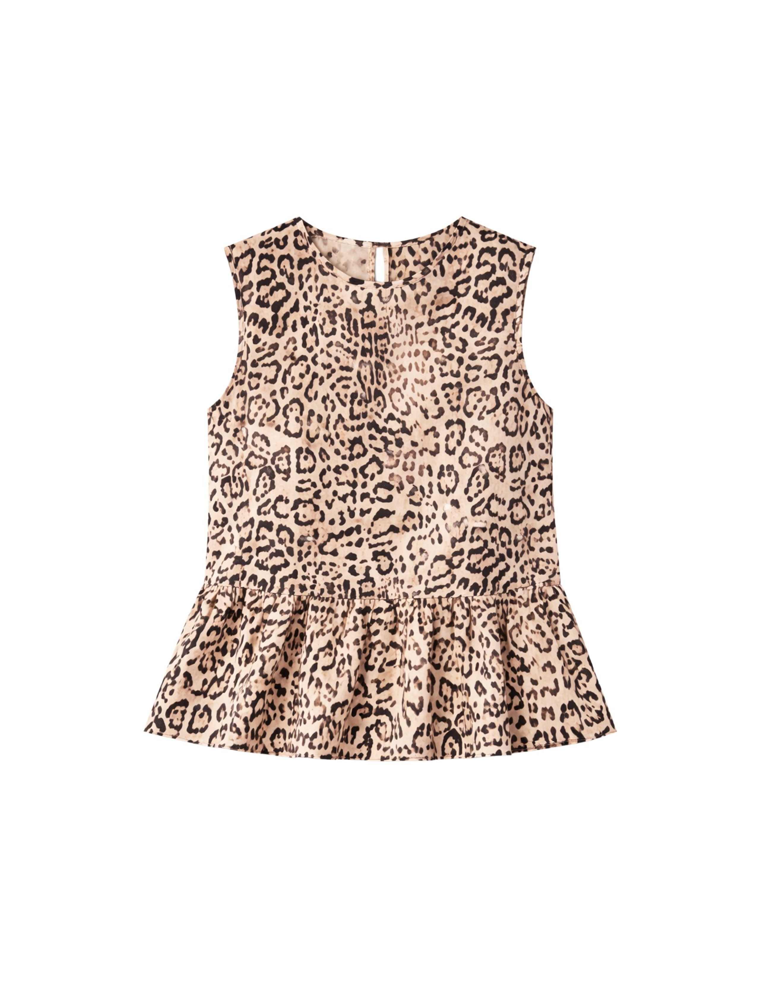 Pure Cotton Animal Print Peplum Top 2 of 5