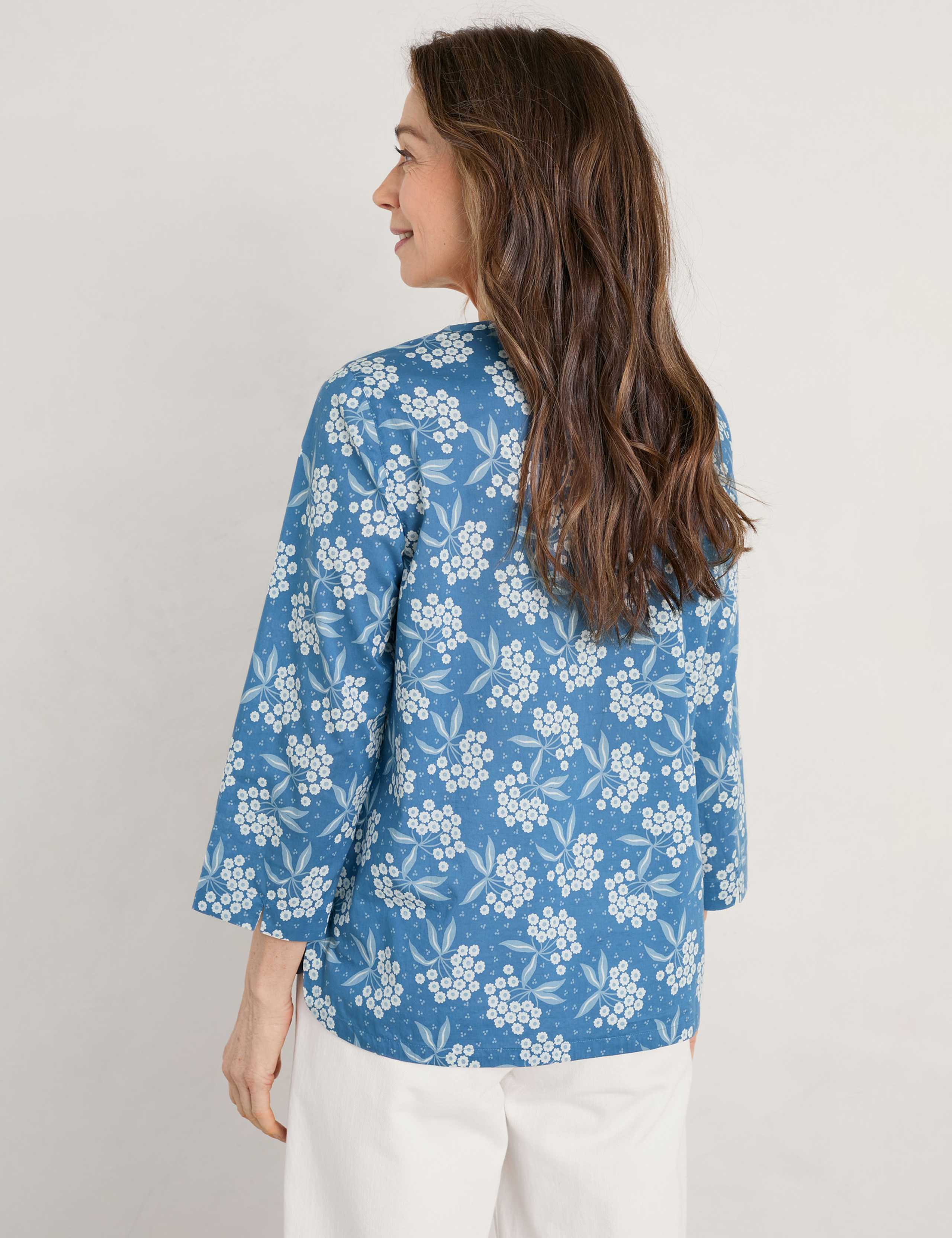 Organic Cotton Floral Notch Neck Top 4 of 5