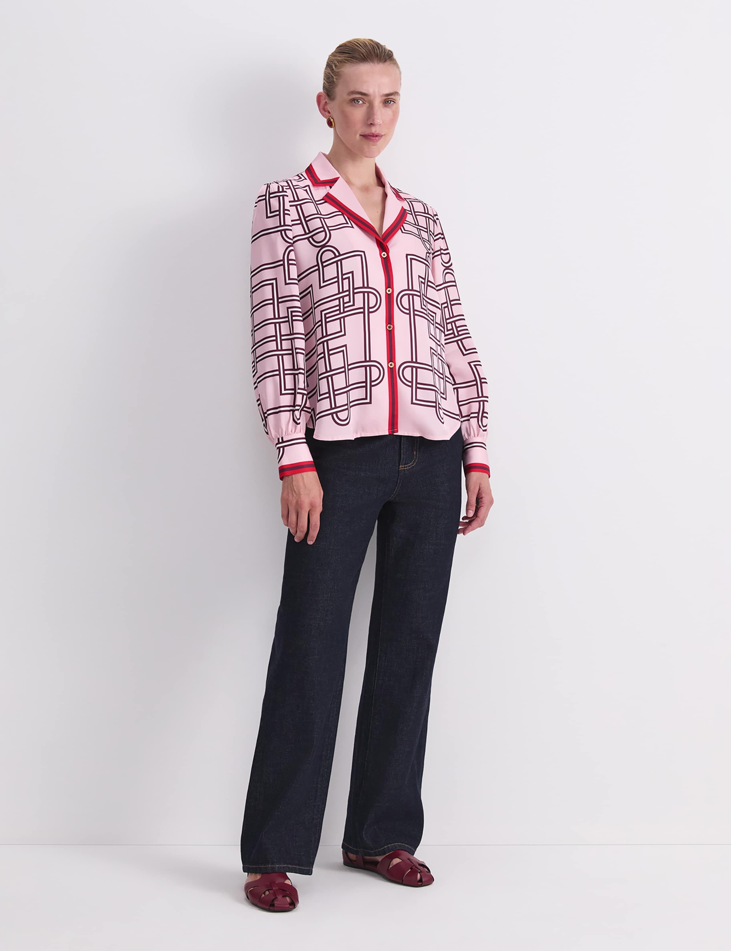 Printed Collared Relaxed Blouse 4 of 8