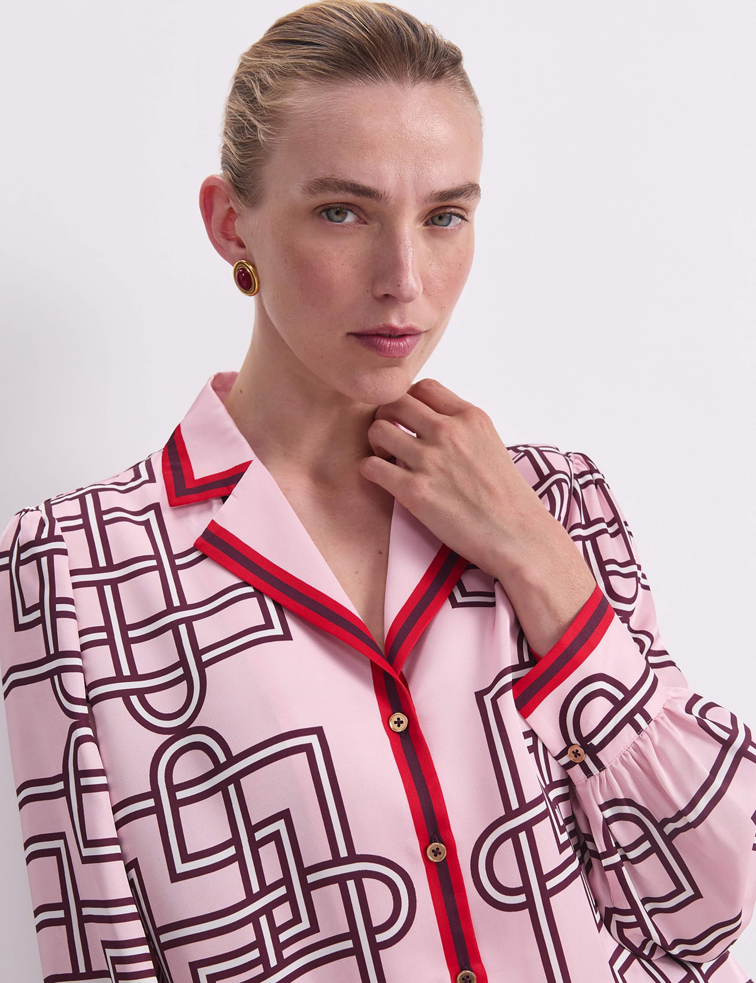 Printed Collared Relaxed Blouse 7 of 8